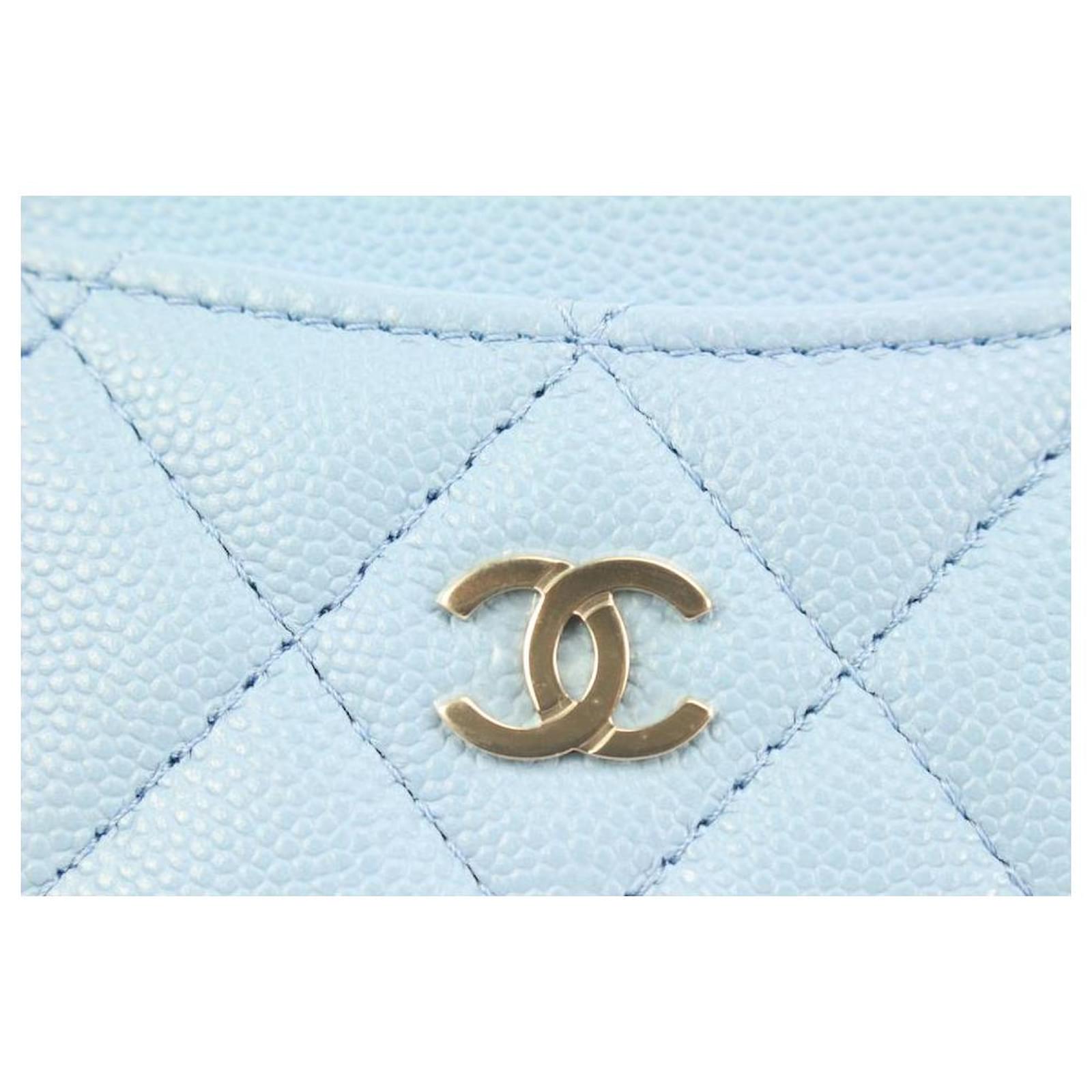 CHANEL Quilted 22S CC Blue Zip Card Case  Fashion Reloved