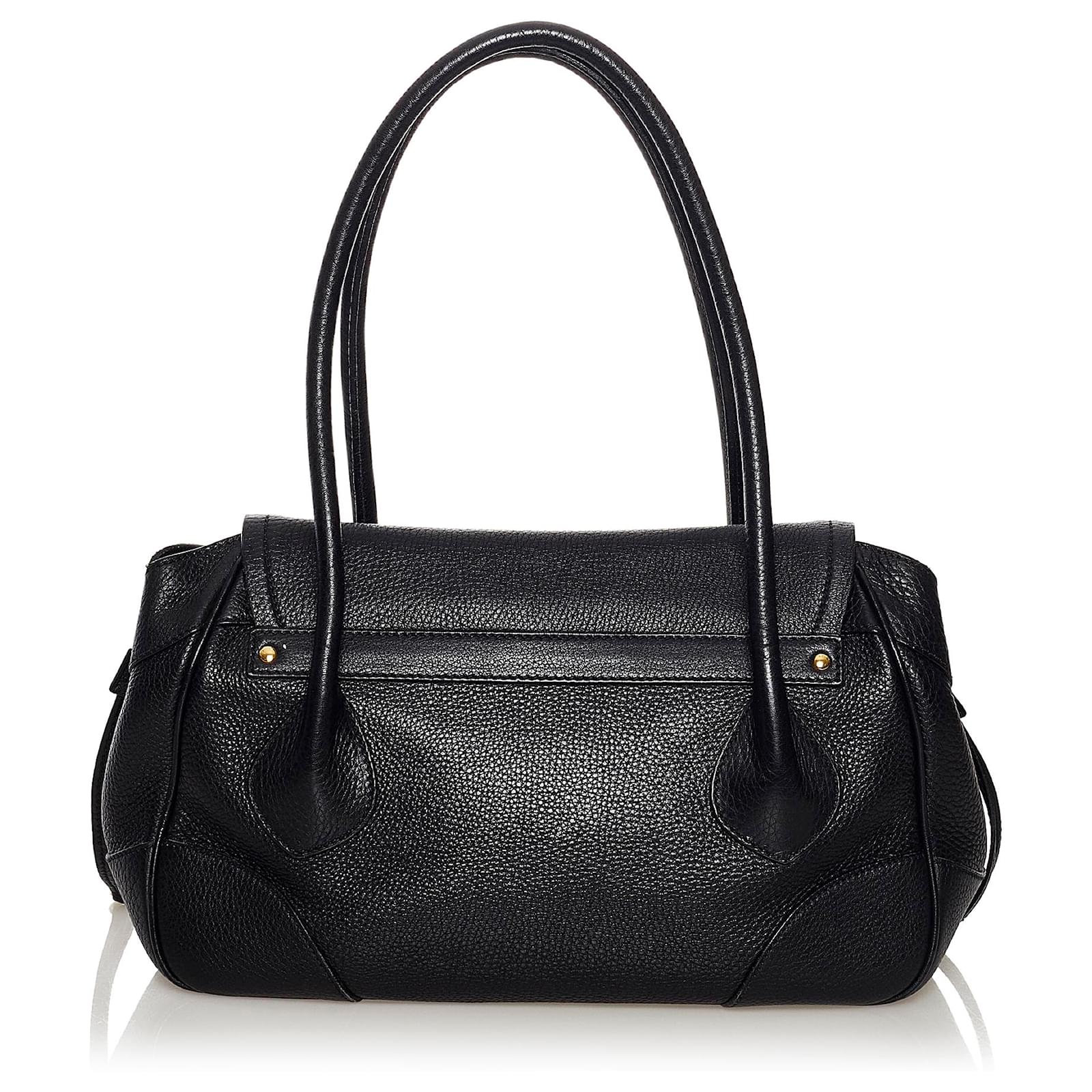 Prada Daino Vitello Shine Black Leather Shoulder Bag w/Strap – FOMO