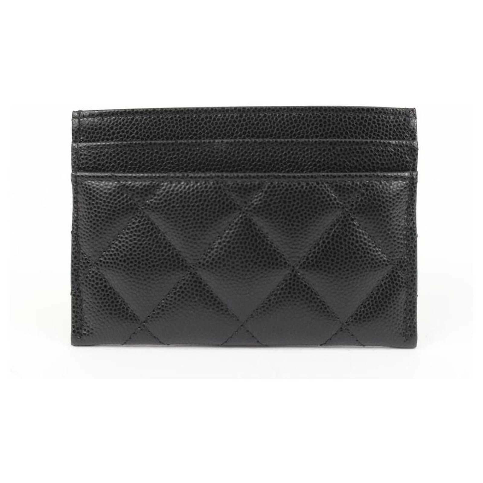 Chanel 22s Black Quilted Caviar CC Crystal O-Case Card Wallet 96ck323s at  1stDibs