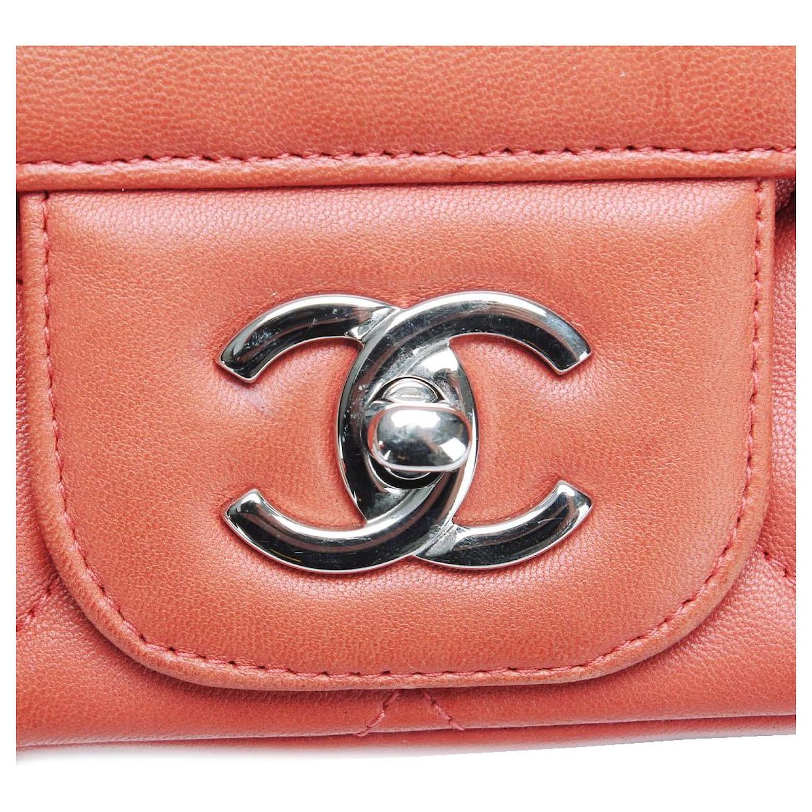 Chanel Matelasse Flap Chain Bag Orange Lambskin ref.596158 - Joli Closet