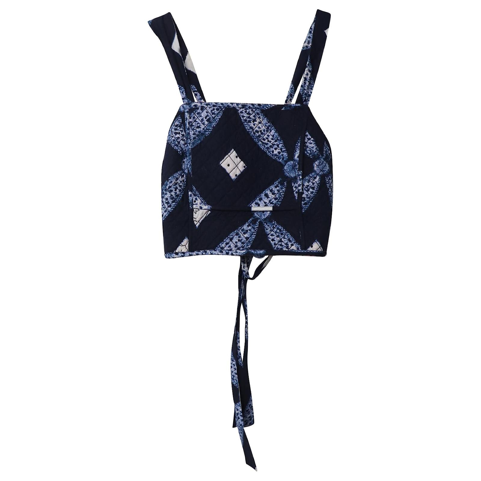 Top Floral Ethel Austin Taille 14 – Bleu Marine/gris/rouge – Coupe Empire Et Manches Ballon