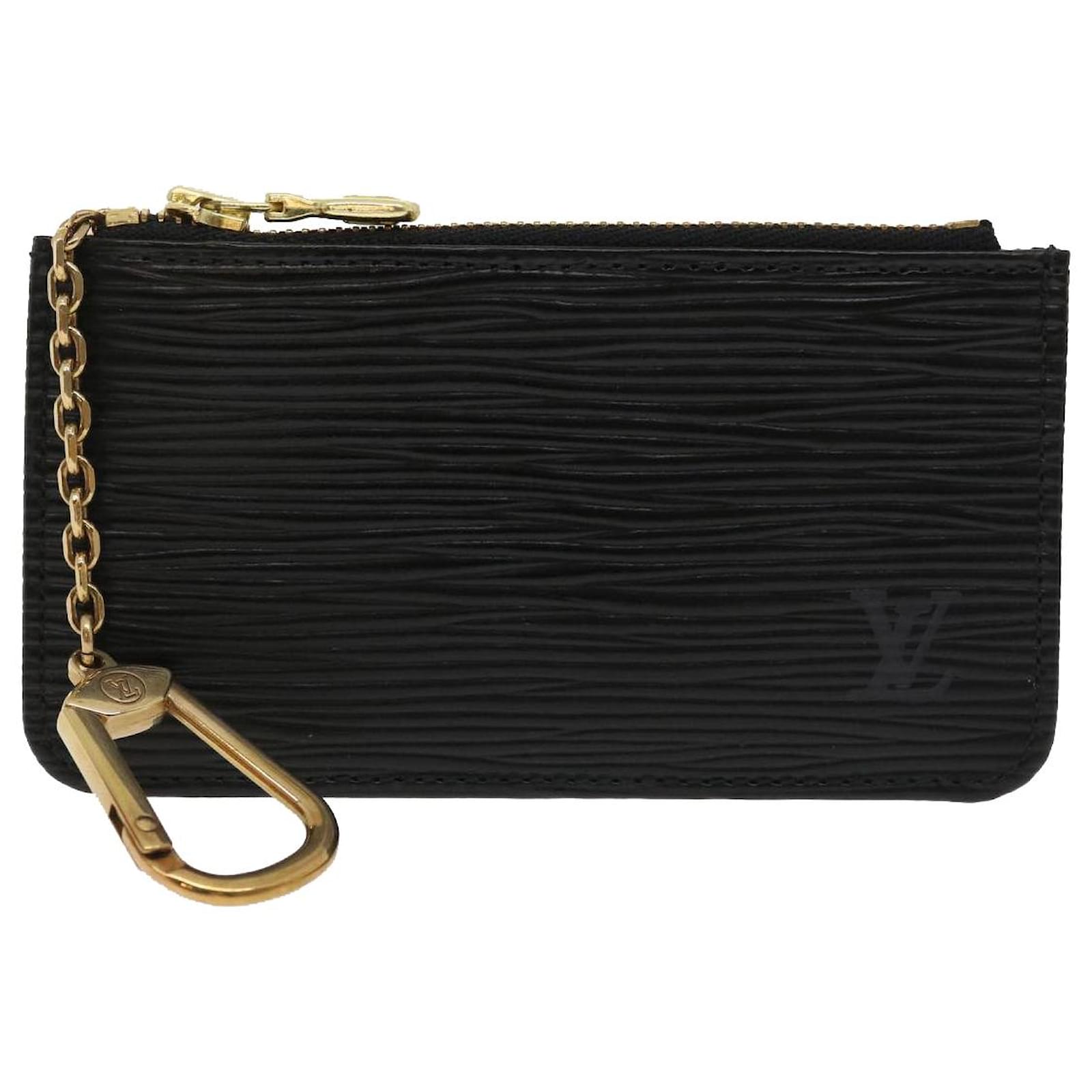 LOUIS VUITTON Epi Pochette Cles Coin Purse Black M63802 LV Auth