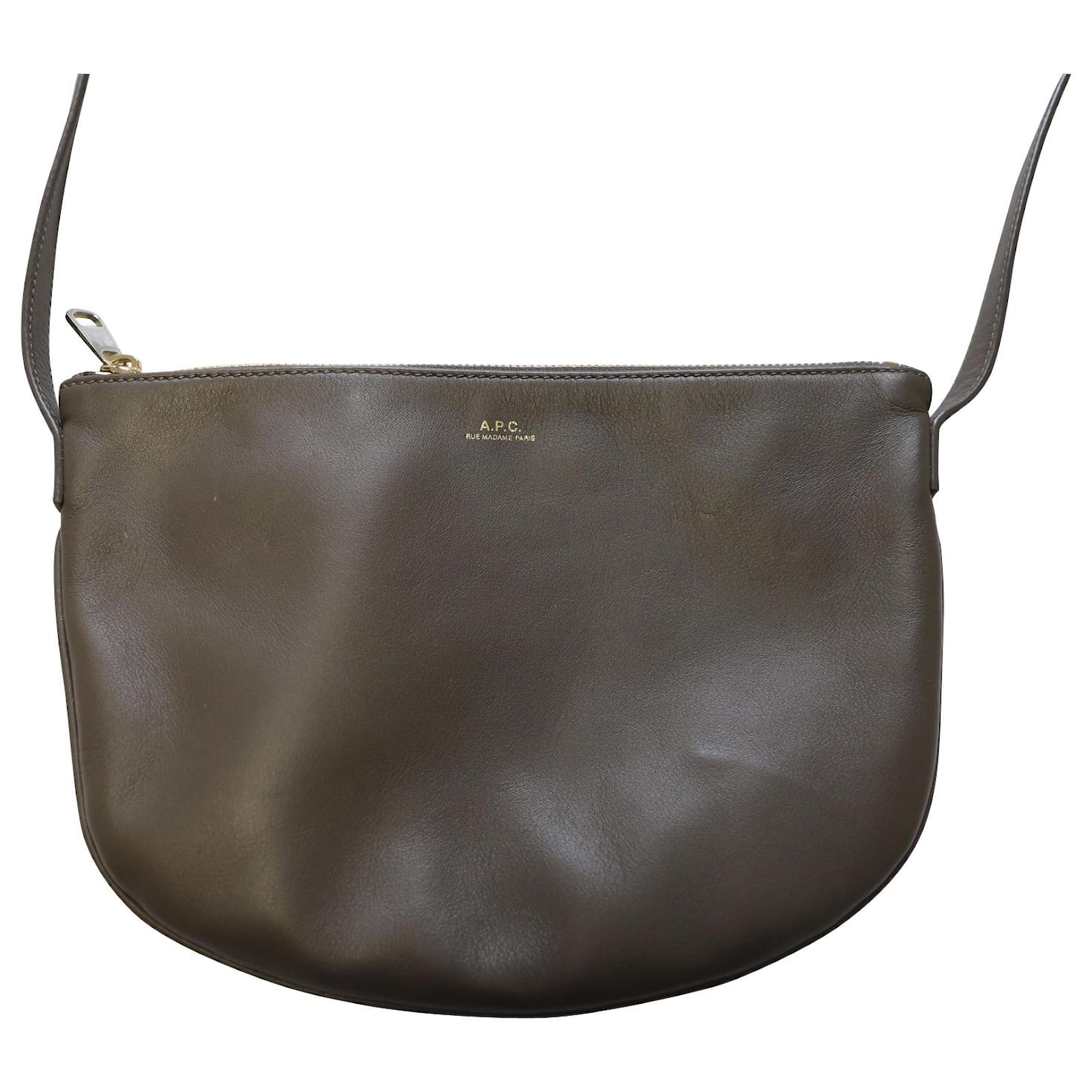 a.P.C Maelys Crossbody Bag in Grey Cowhide Leather