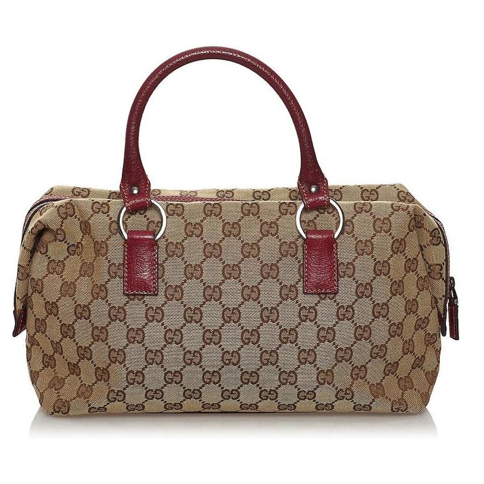 Gucci GG Canvas Boston Bag Brown Cloth ref.596693 - Joli Closet
