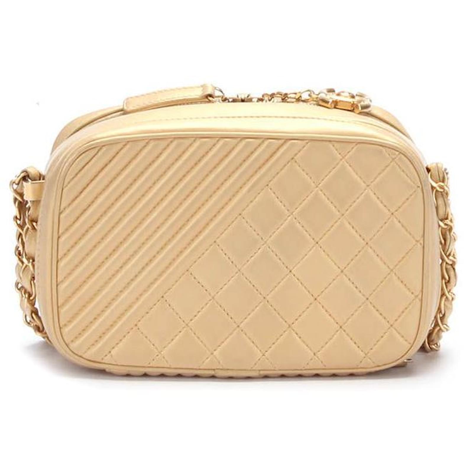 Chanel Cruise 2015 Collection Quilted Coco Boy Camera Bag Golden Lambskin  ref.596866 - Joli Closet