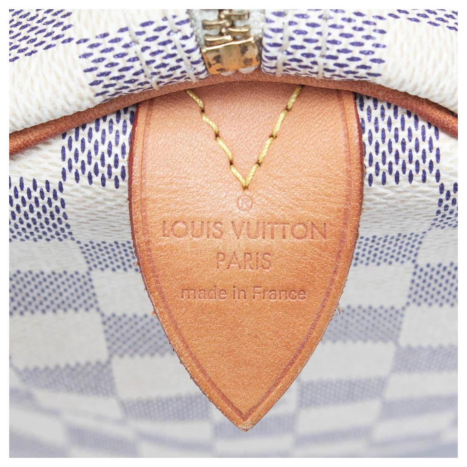 Louis Vuitton Damier Azur Speedy 30 White Cloth ref.596170 - Joli