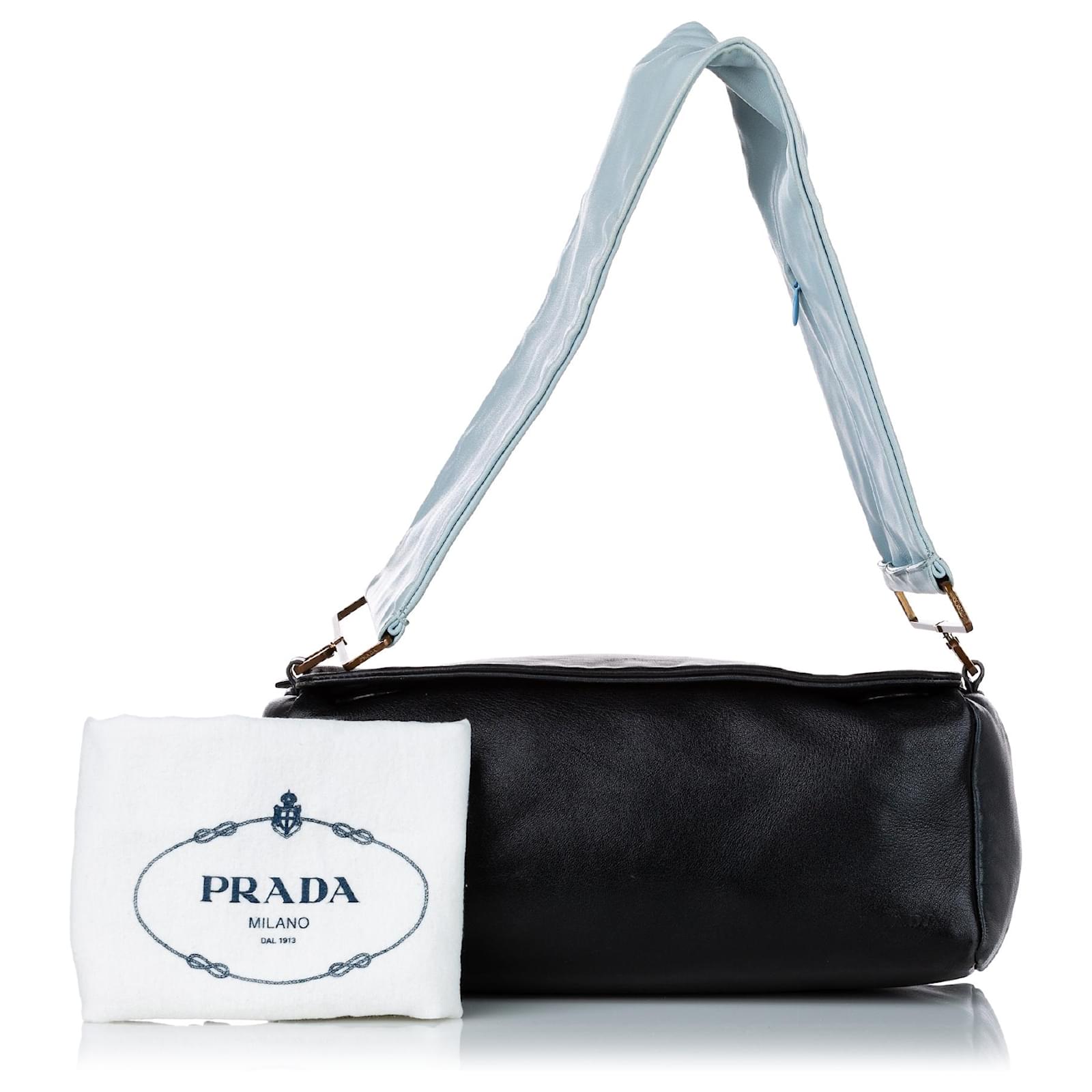 Prada Black Leather Shoulder Bag Pony-style calfskin ref
