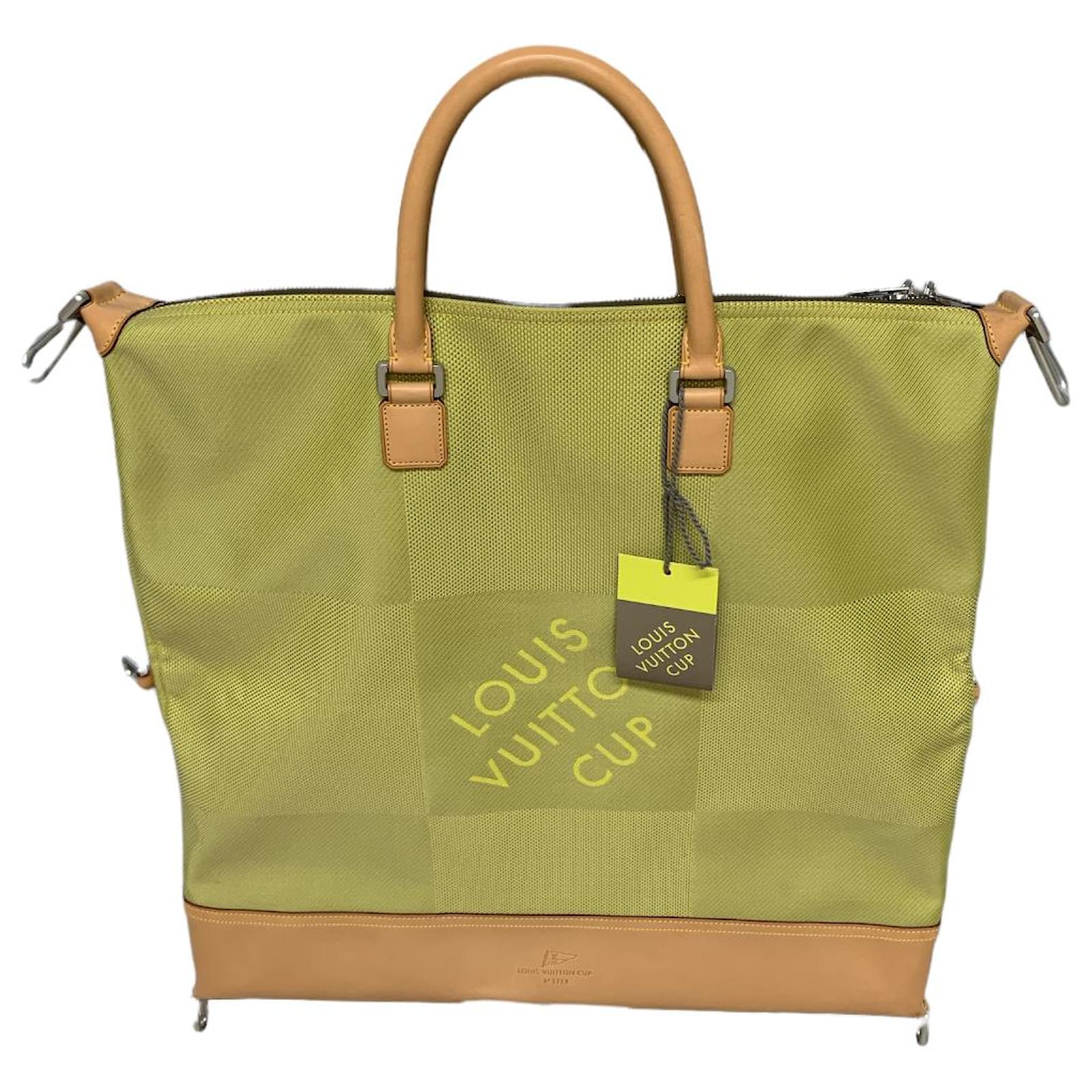 Louis Vuitton Americas Cup travel bag in yellow damier canvas and
