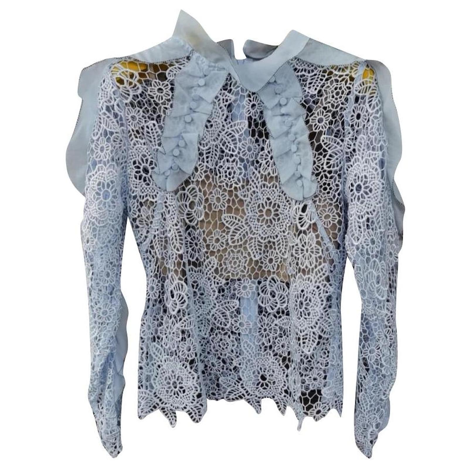 Self portrait Tops Light blue Lace ref.597970 - Joli Closet