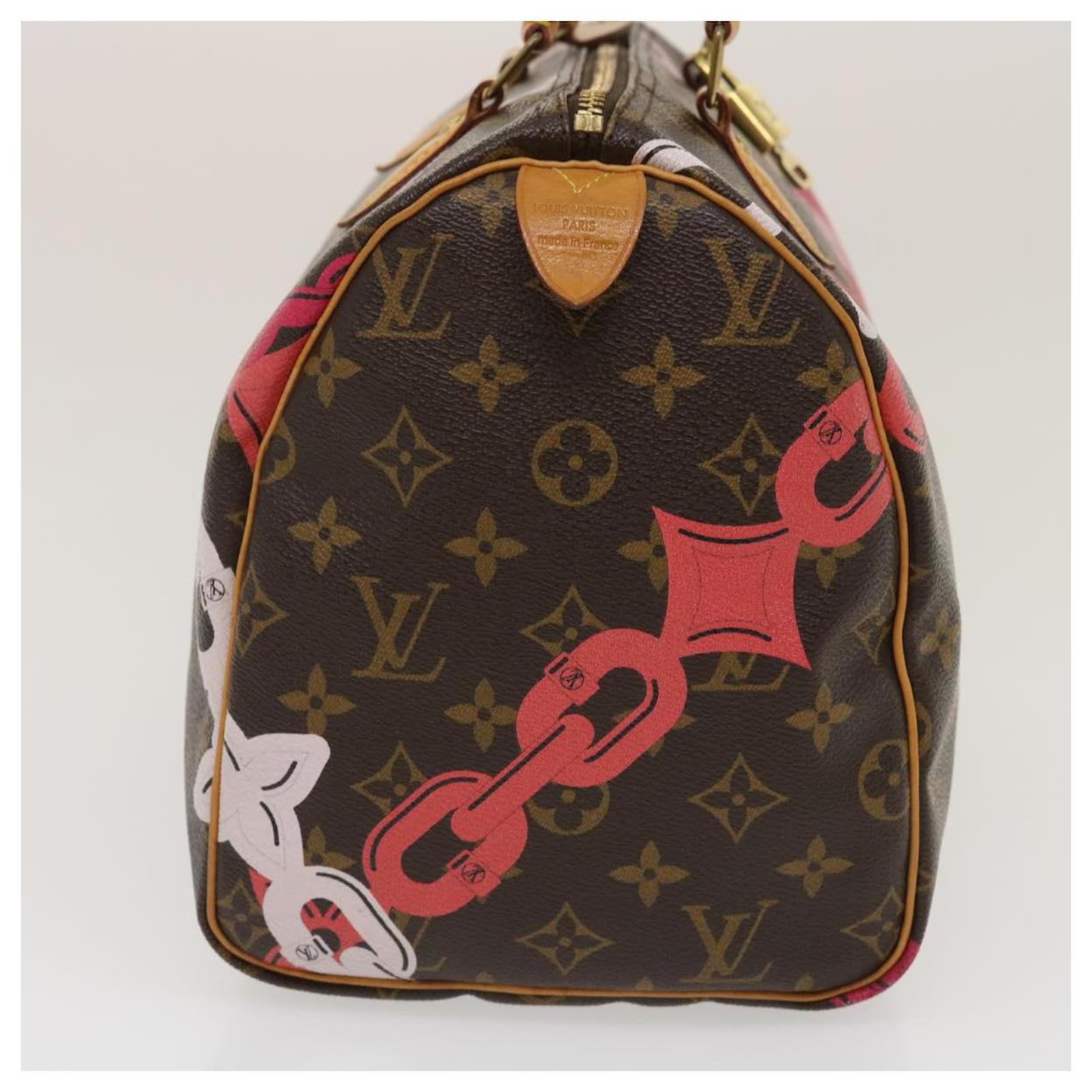 LOUIS VUITTON Monogram Bay Speedy 30 Hand Bag Chain print M41989 LV Auth  bs1231a Cloth ref.598115 - Joli Closet