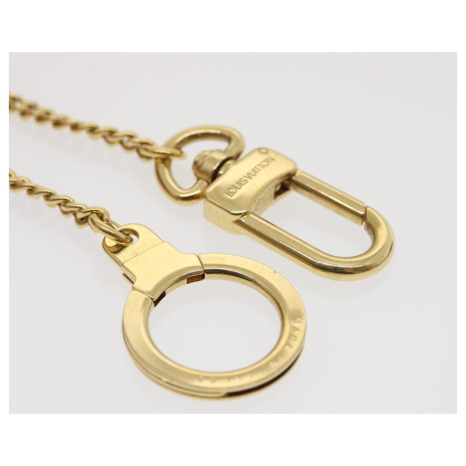 LOUIS VUITTON Suhari Mini Lockit Key Ring Gold LV Auth 28895