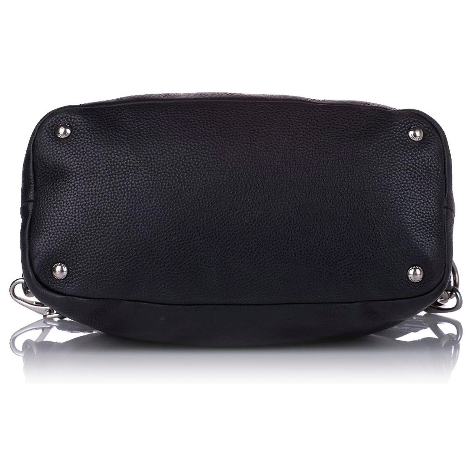 Prada Black Leather Tote Bag Pony-style calfskin ref.598435 - Joli Closet