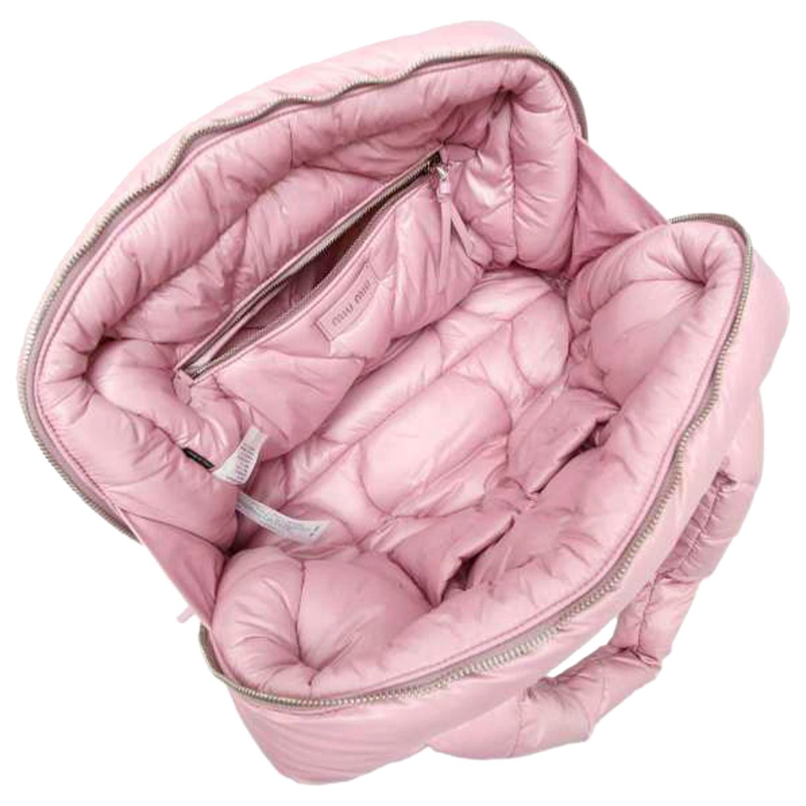 Miu Miu Pink Trapuntato Quilted Nylon Tote Bag Cloth ref  display picture 3