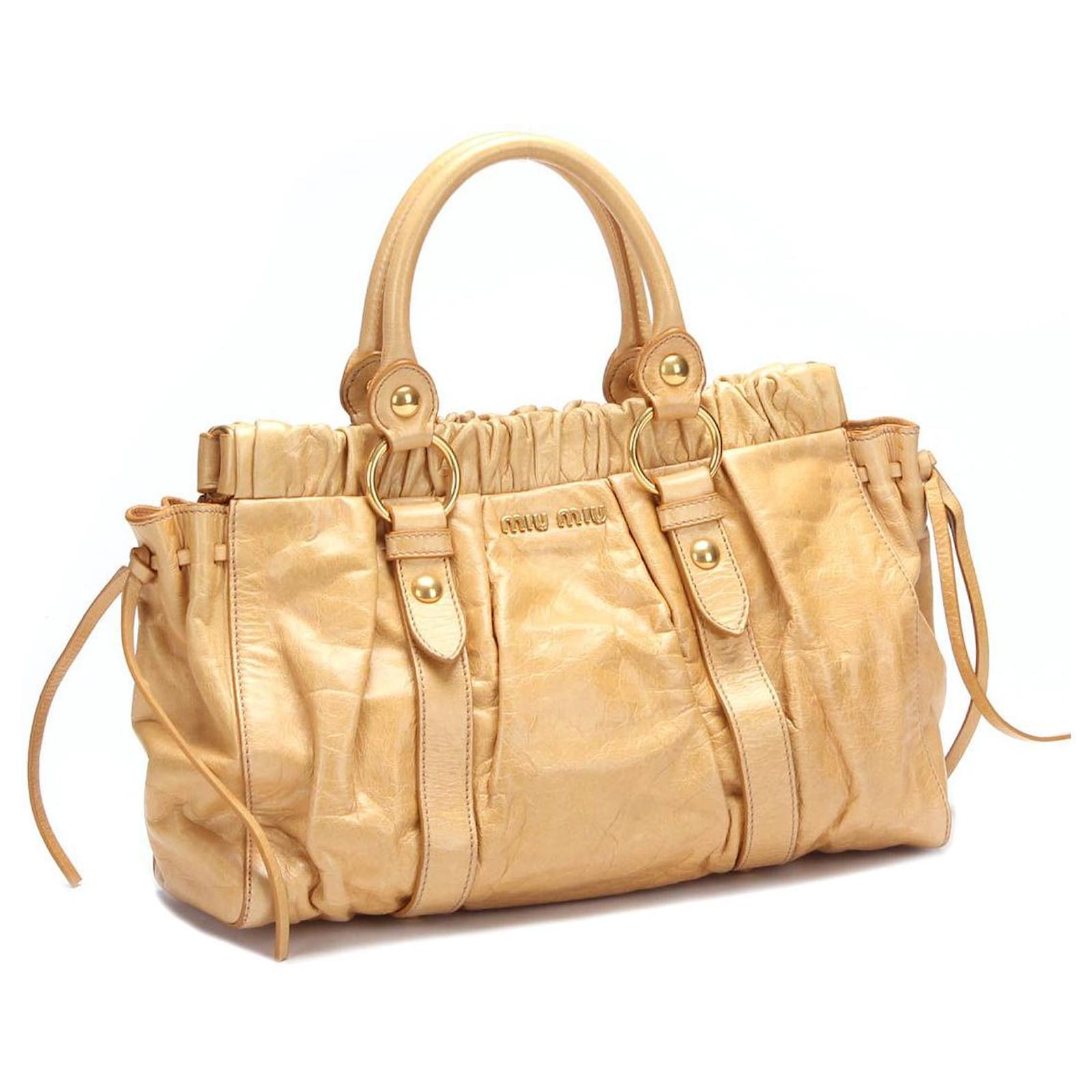 Miu Miu Vitello Lux Two Way Leather Bag