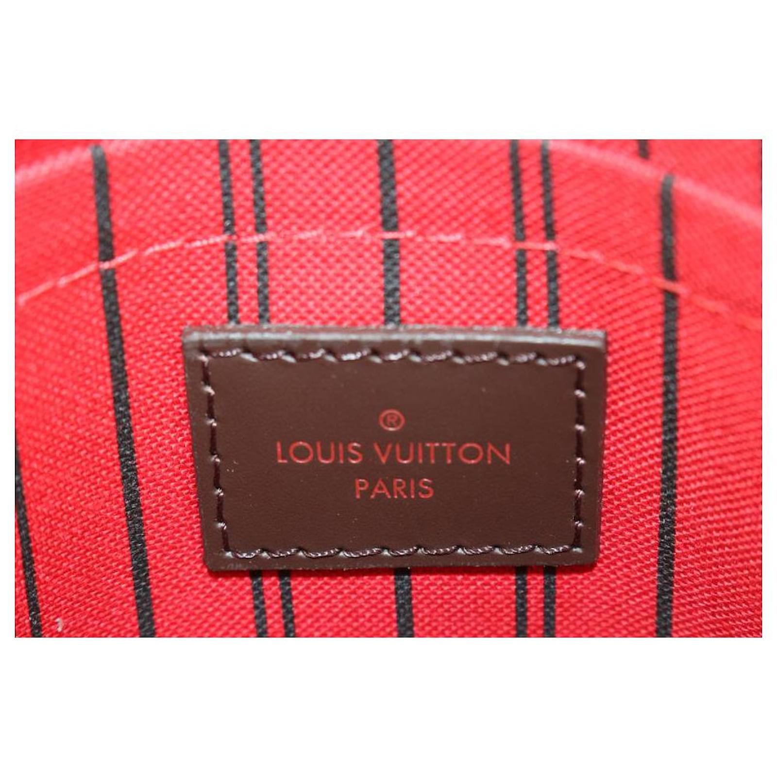 Louis Vuitton Damier Ebene Neverfull Pochette MM or GM Wristlet Pouch –  Bagriculture