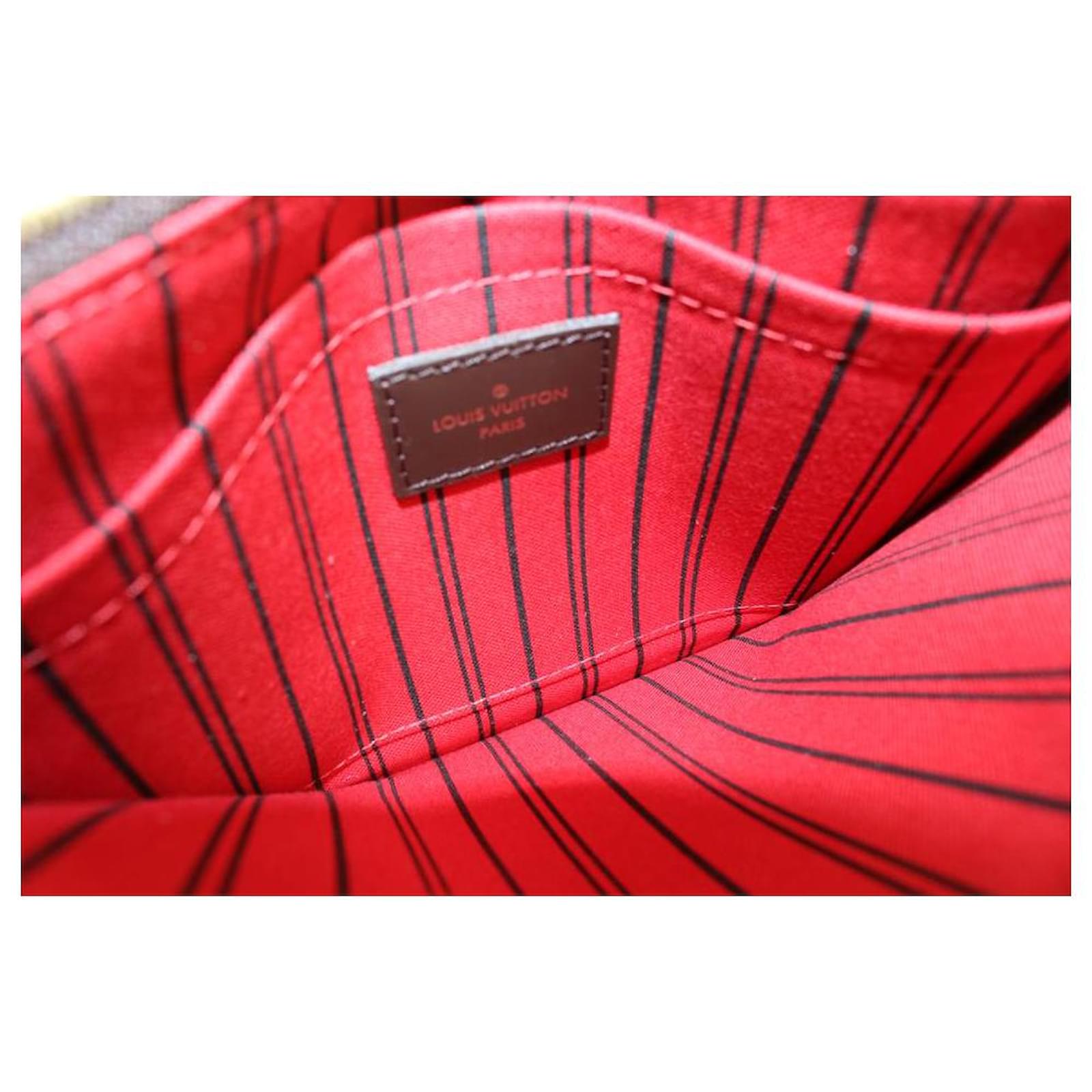 Louis Vuitton Damier Ebene Neverfull Pochette GM or MM Wristlet Leather  ref.599138 - Joli Closet