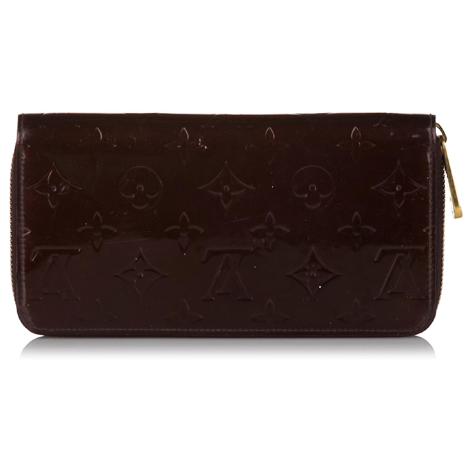 LOUIS VUITTON Monogram Vernis Zippy Wallet Red