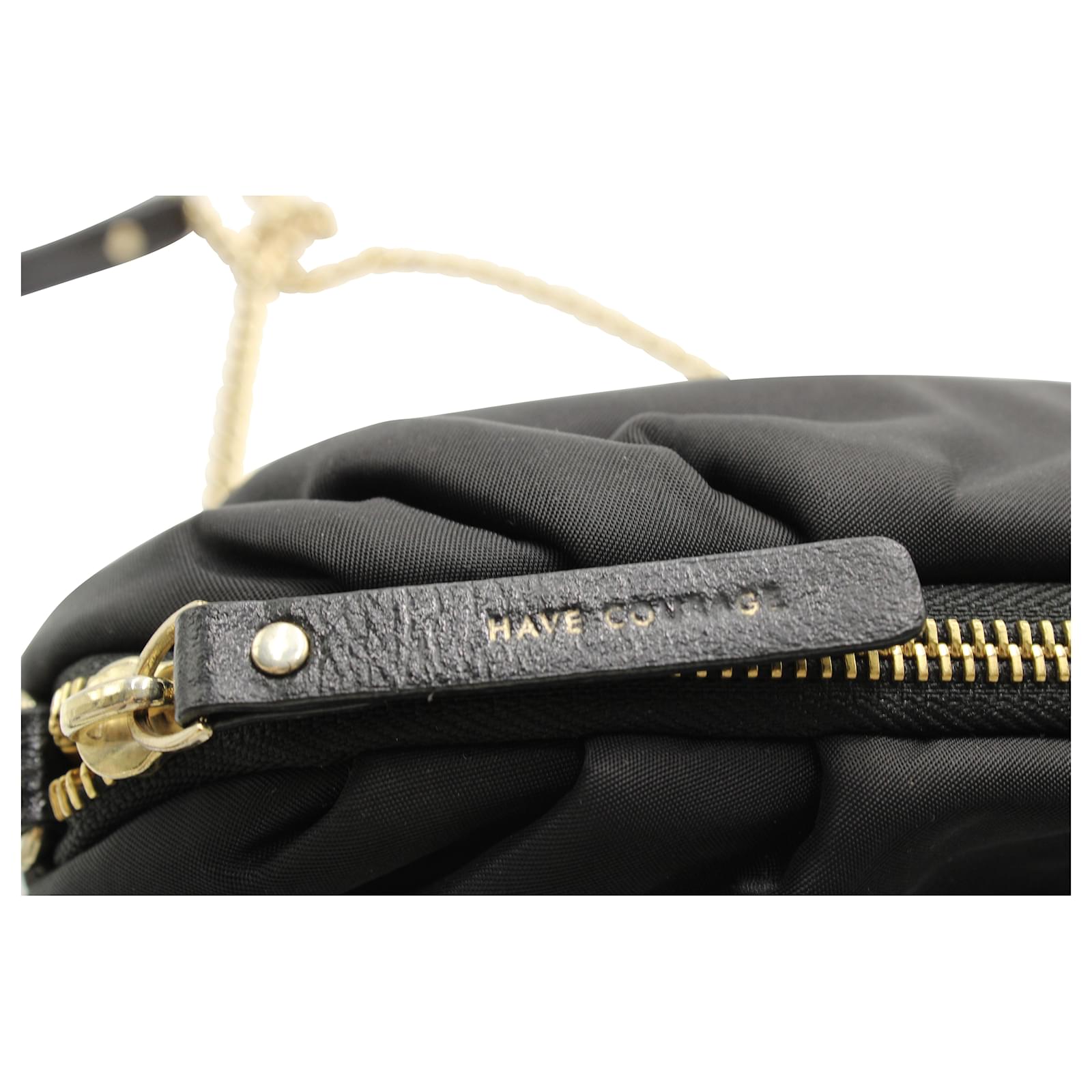 Kate Spade Gold Chain Crossbody Bag in Black Nylon ref.599726