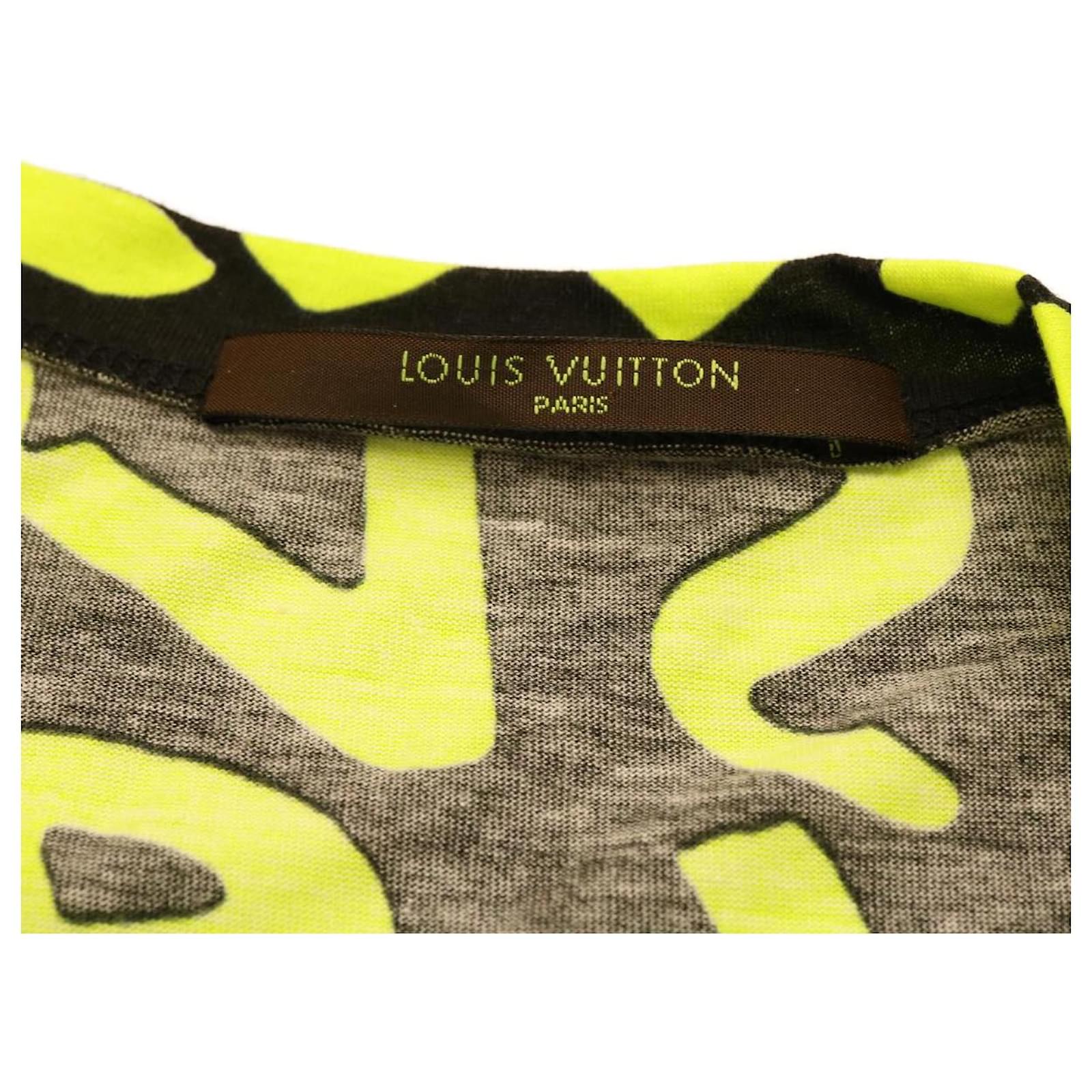 LOUIS VUITTON Short-sleeved T-shirt XL Black Green LV Auth 29937a Cotton  ref.600184 - Joli Closet
