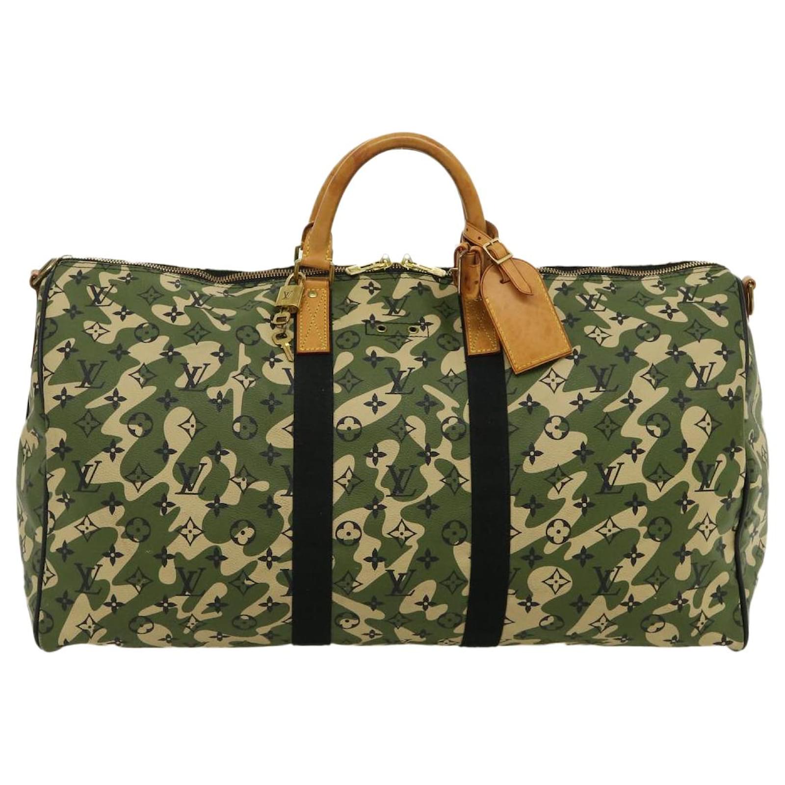 LOUIS VUITTON Monogram Camouflage KeepallBandouliere55 Boston M95774 auth  29947a Cloth ref.600191 - Joli Closet