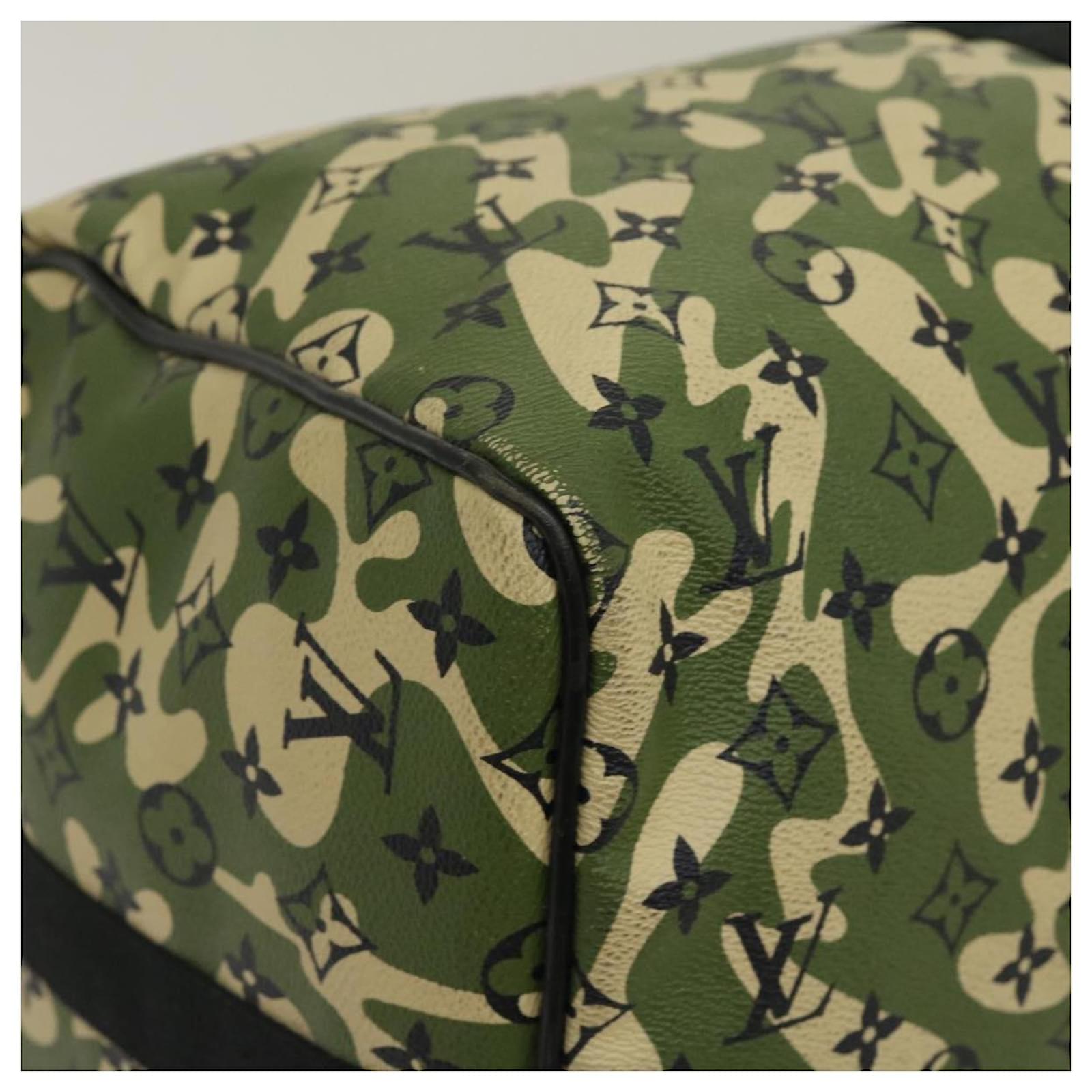 LOUIS VUITTON Monogram Camouflage KeepallBandouliere55 Boston