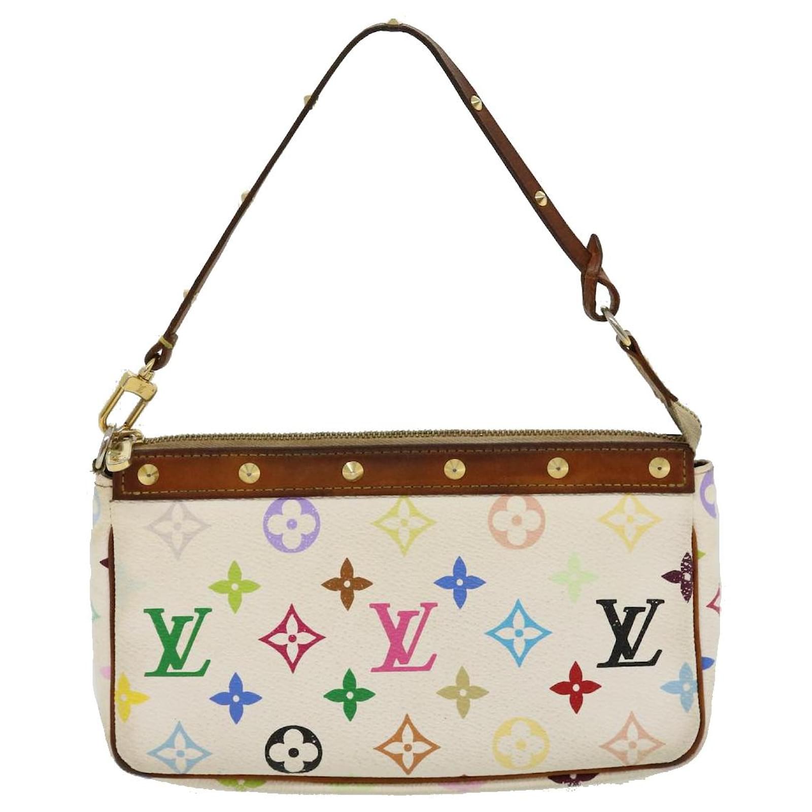 LOUIS VUITTON Monogram Multicolor Pochette Accessoires Pouch White