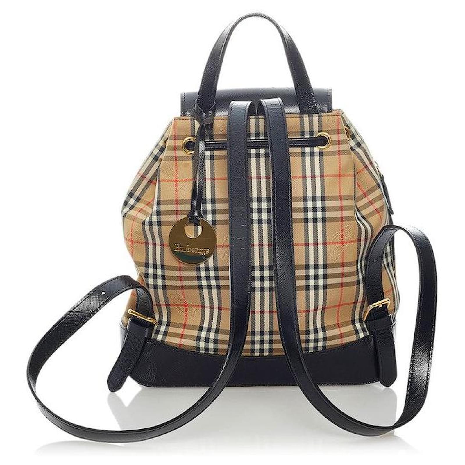 Burberry Vintage Check Canvas Backpack Brown Cloth ref.601747 - Joli Closet