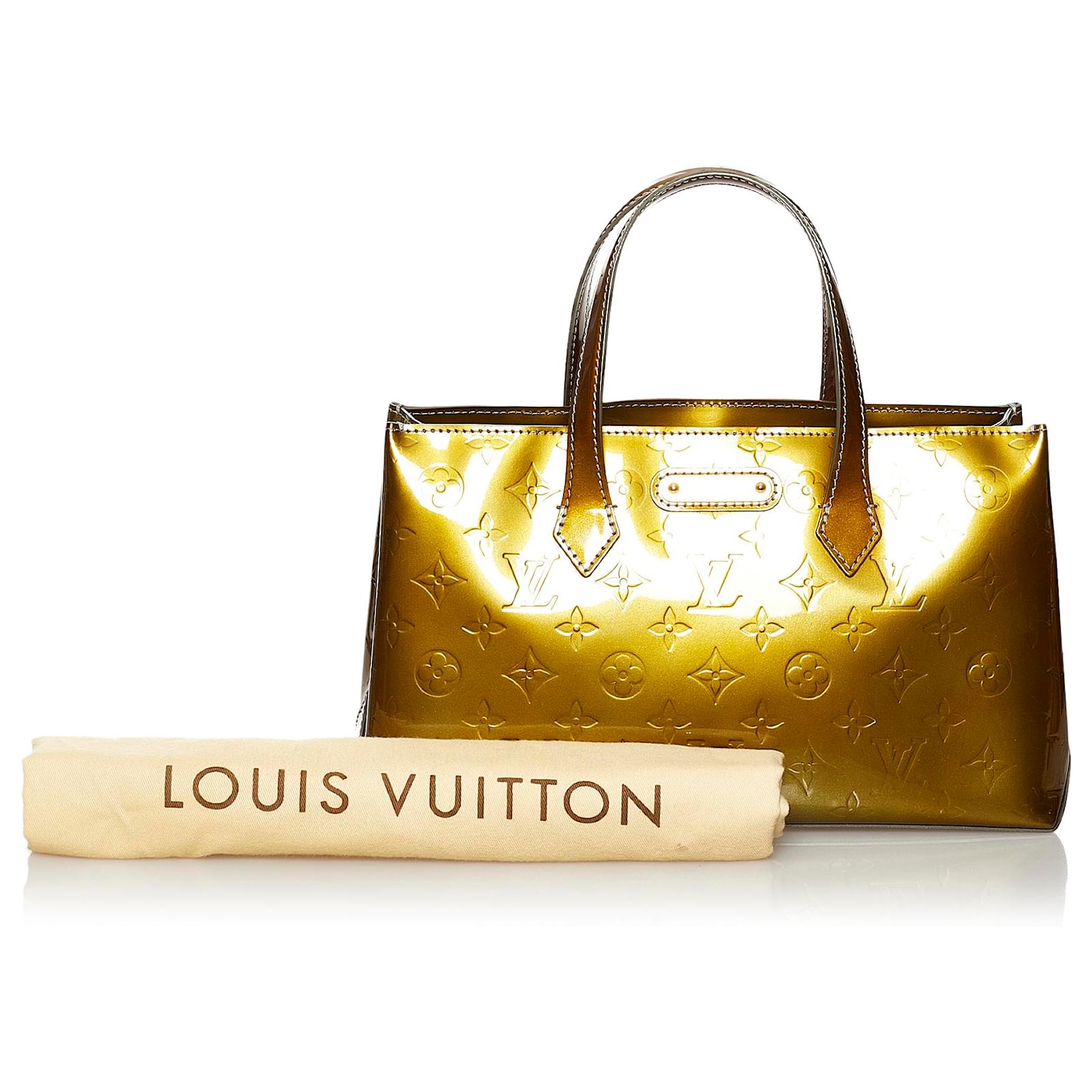 Louis Vuitton Monogram Vernis Wilshire PM M91452 Beige Leather Patent  leather ref.911196 - Joli Closet