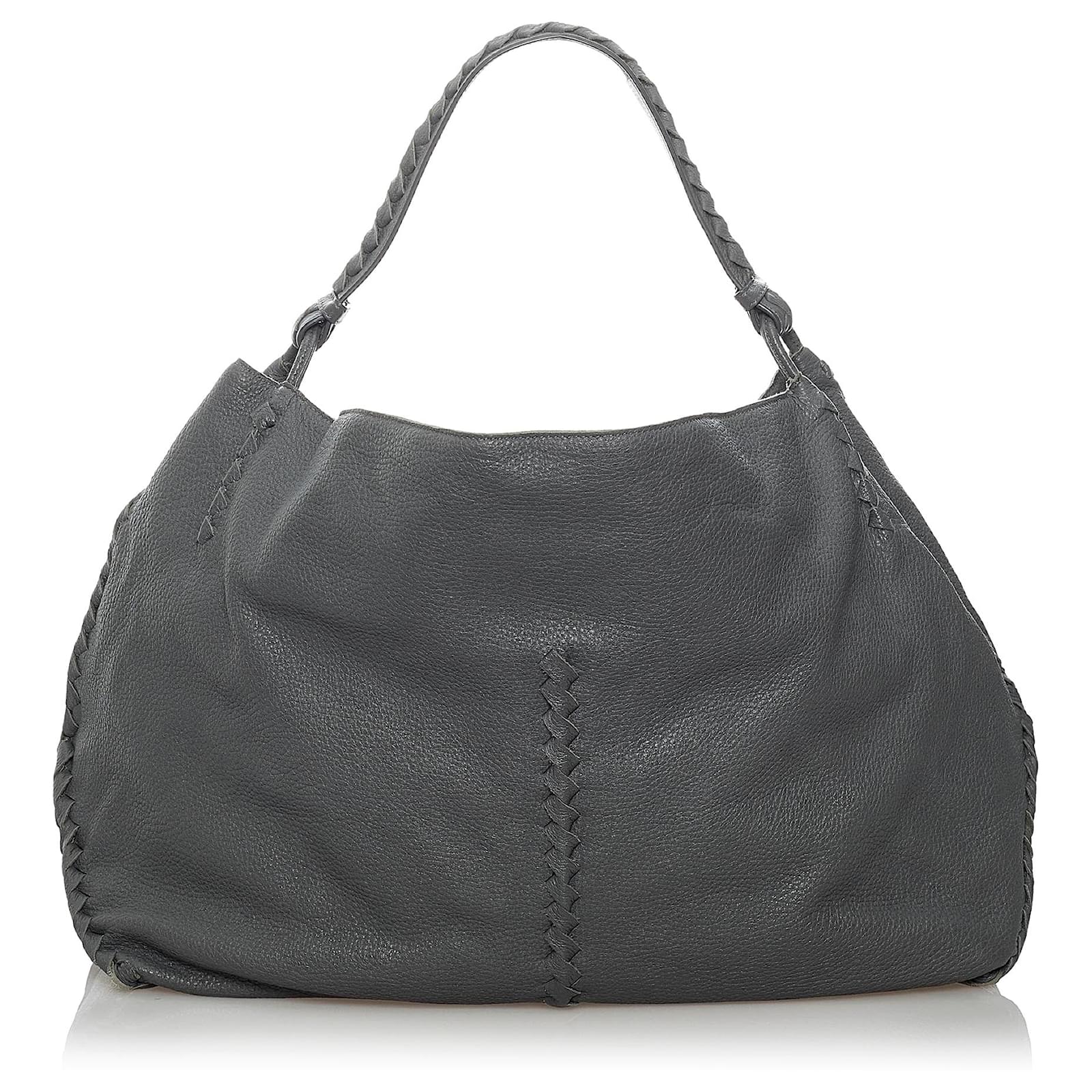 Bottega Veneta Gray Intrecciato Leather Tote Bag Grey Pony-style ...