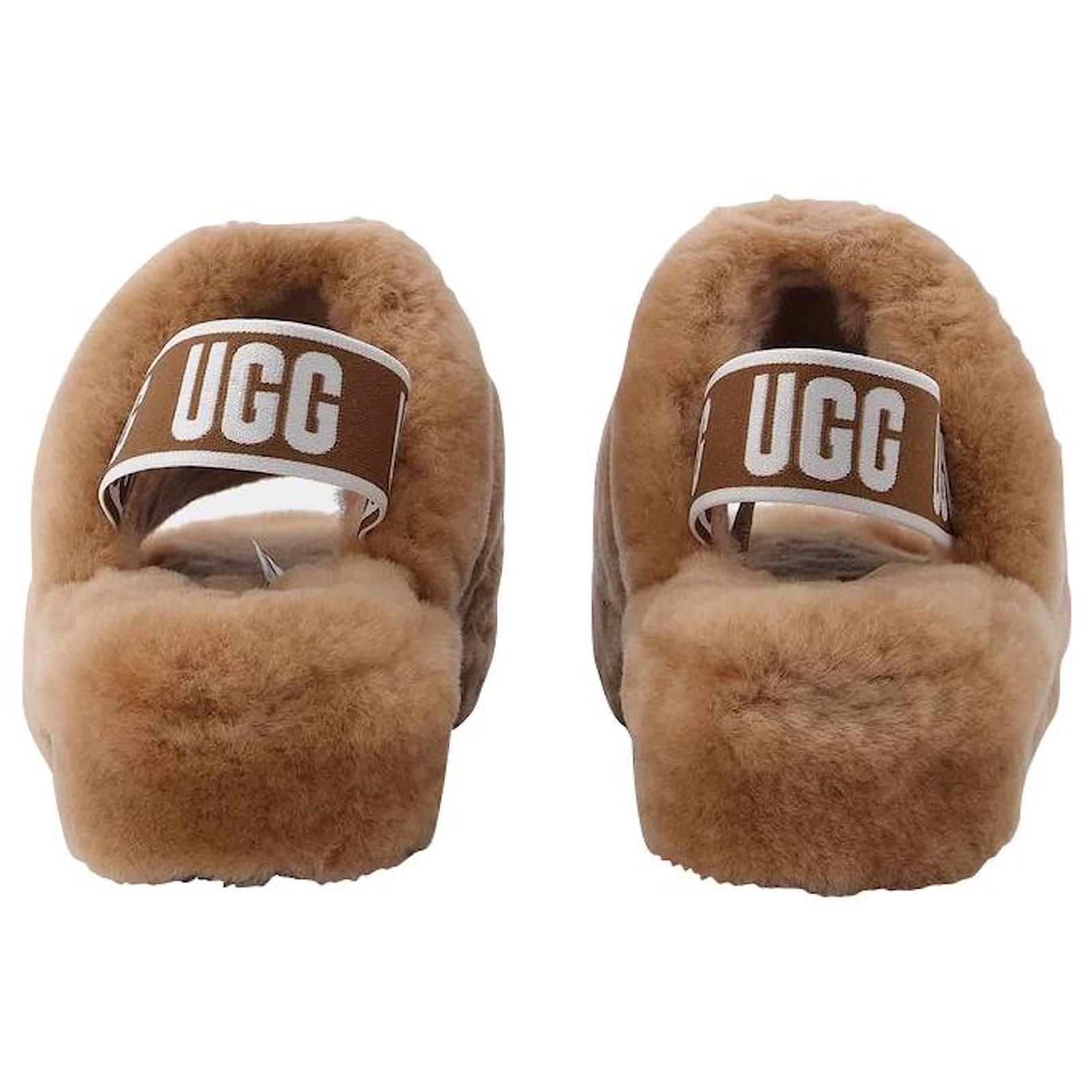 Fluff Yeah Slide in Brown Shearling