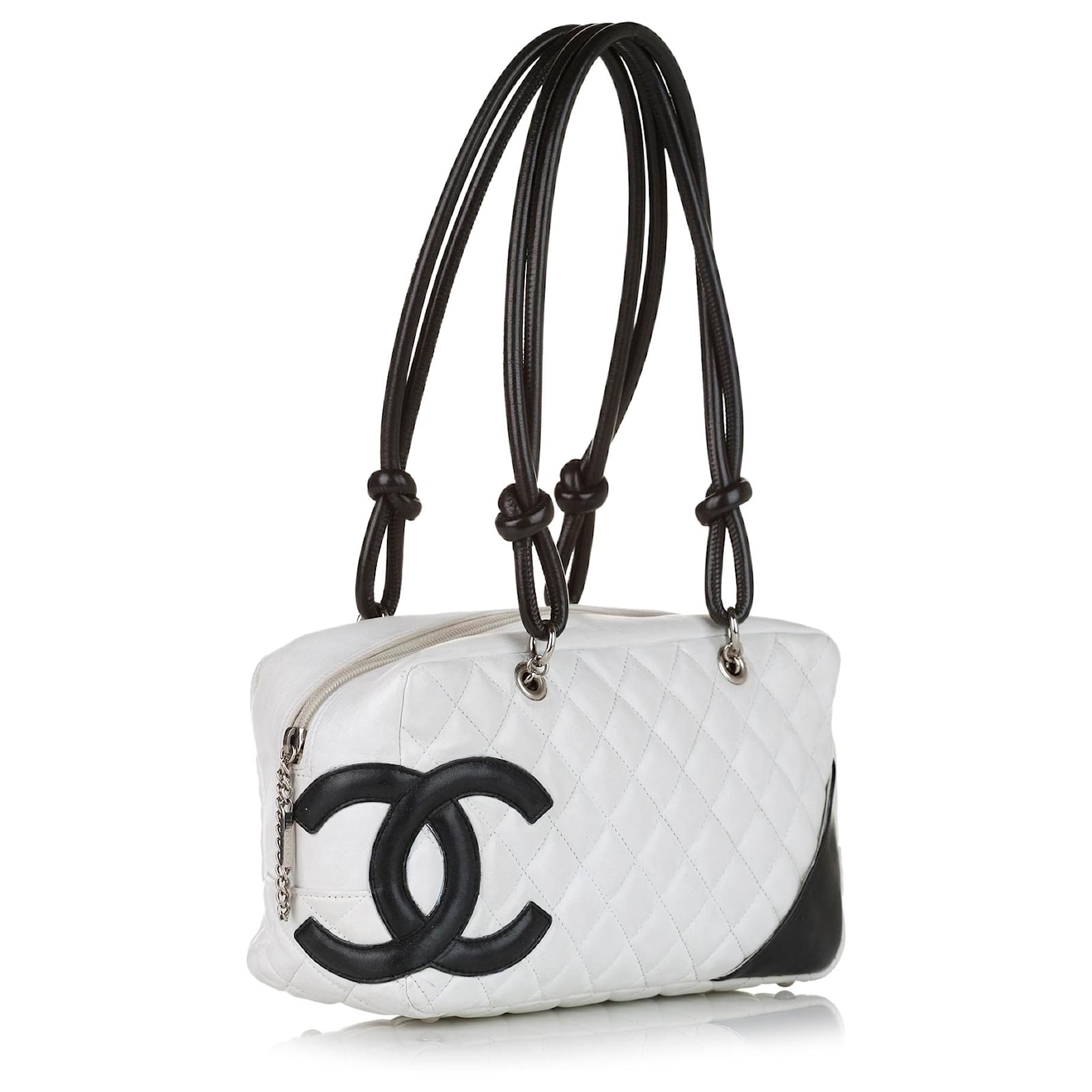 CHANEL Cambon Ligne Bowler Bag in White