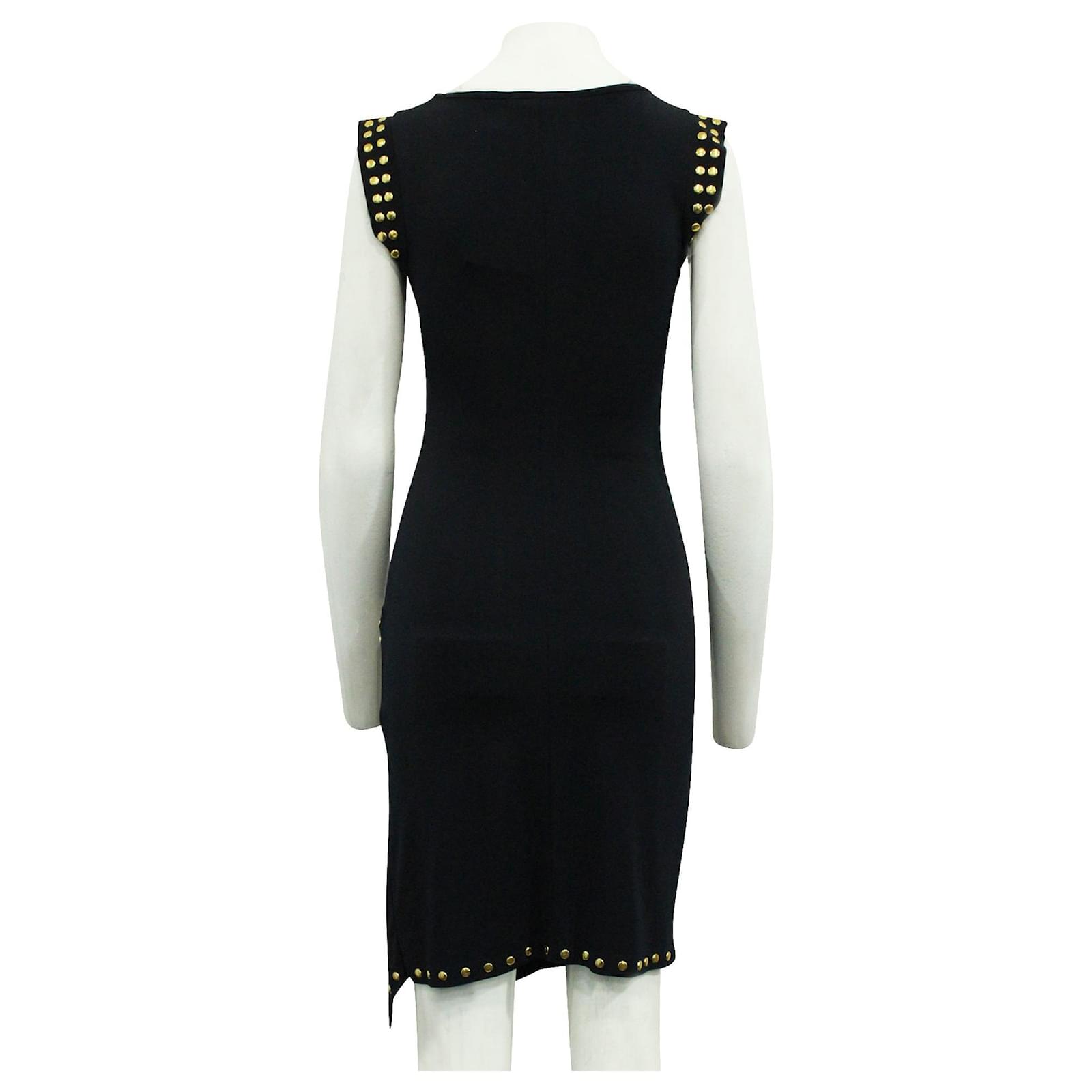 Michael Kors Navy Blue Dress with Golden Studs Polyester ref.602604 Joli Closet