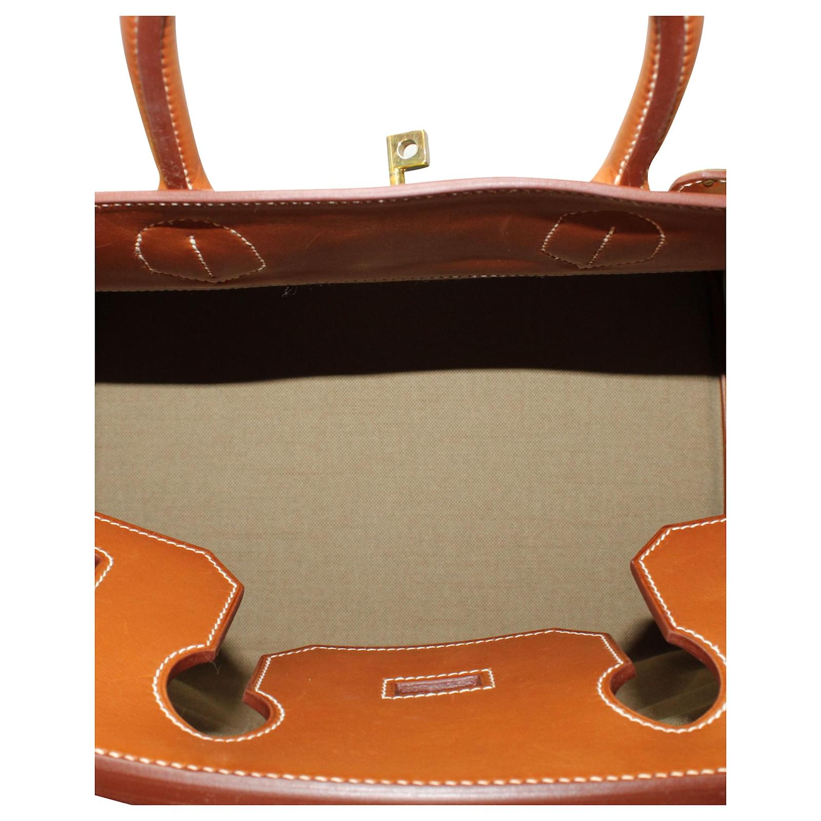 Hermès HAC Flag Birkin 50 Naturel Barenia And Canvas Bag