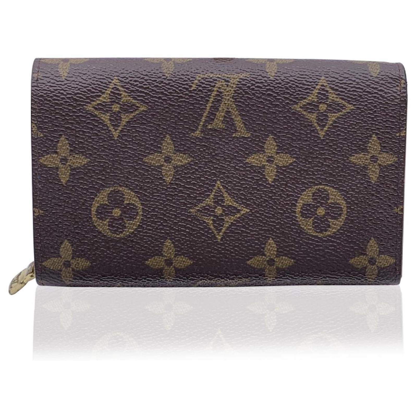 Louis Vuitton Monogram Brown Canvas Tresor Wallet Coin Purse Cloth