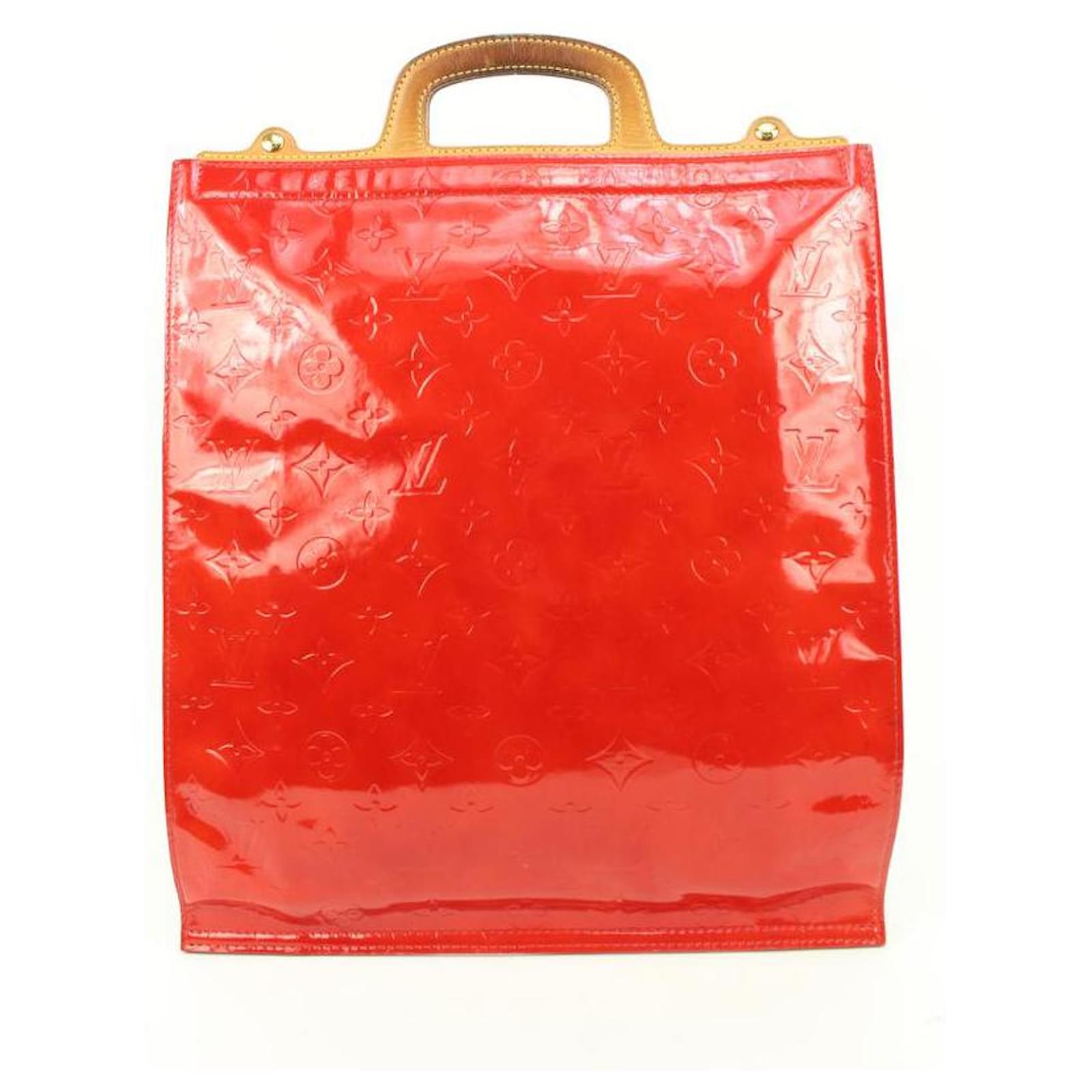 Louis Vuitton Red Monogram Vernis Stanton Tote Bag Upcycle Ready