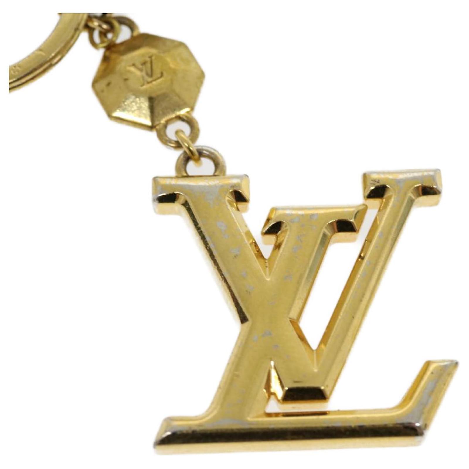Louis Vuitton Bag Charm Key Holder LV Facettes Gold in Brass with