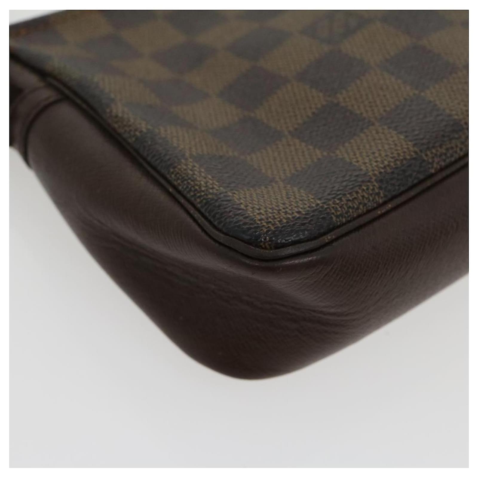 Auth LOUIS VUITTON Trousse Makeup Bag Pochette N51982 Damier Ebene  #36632334