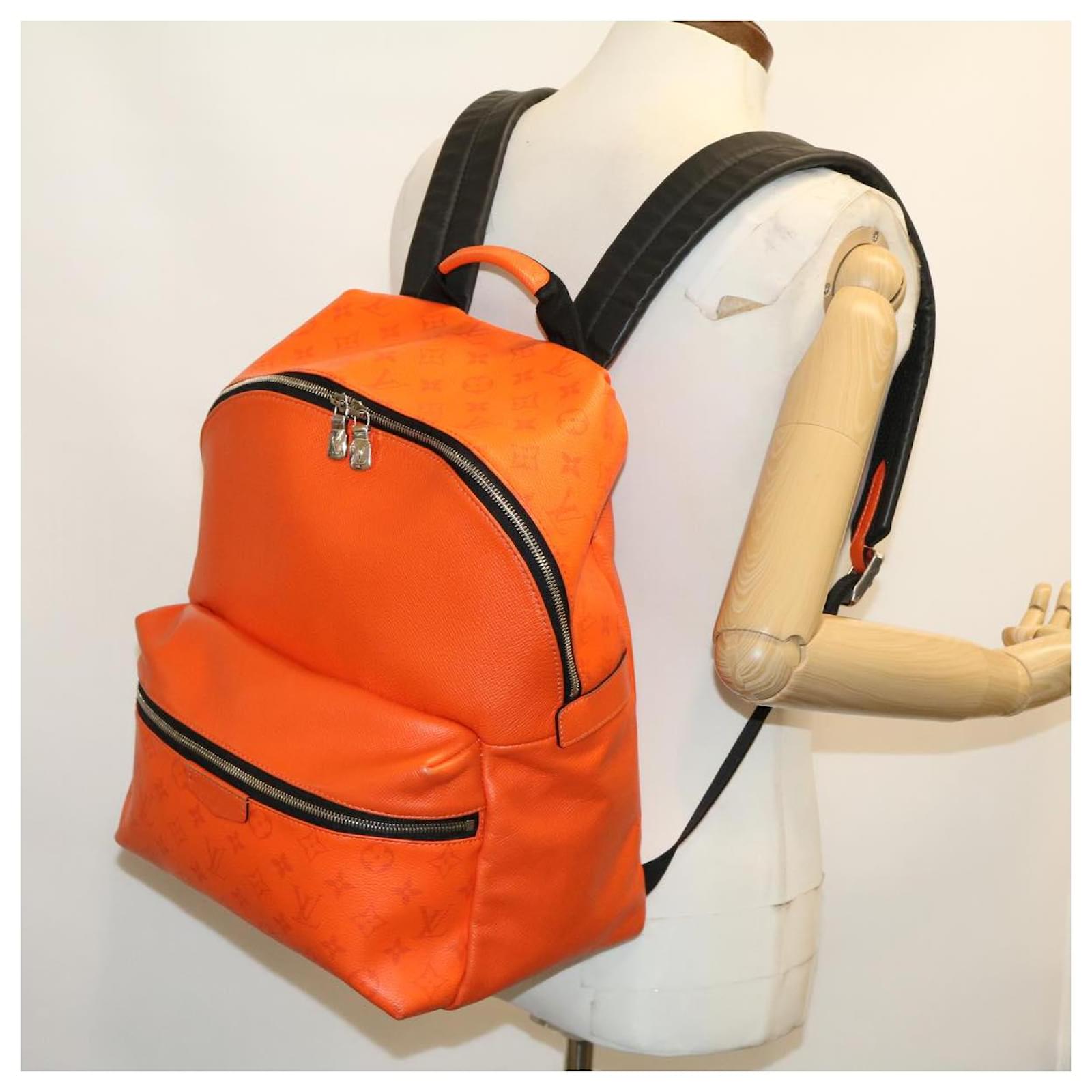 LOUIS VUITTON Taigalama Discovery Backpack Orange M30410 LV Auth