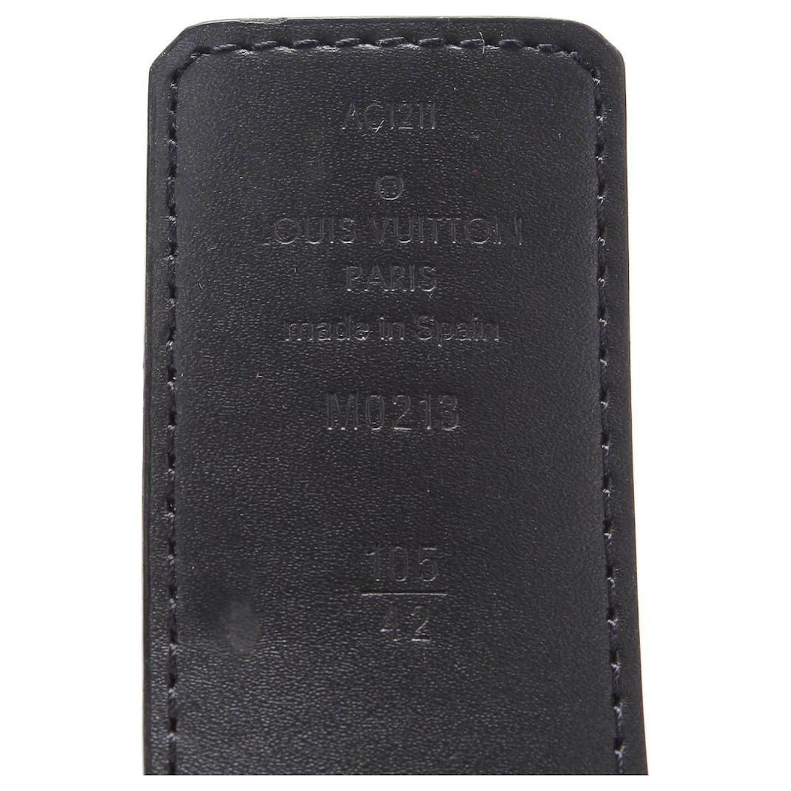 Louis Vuitton Black Damier Coated Canvas Graphite Initials Belt Cloth  ref.840662 - Joli Closet