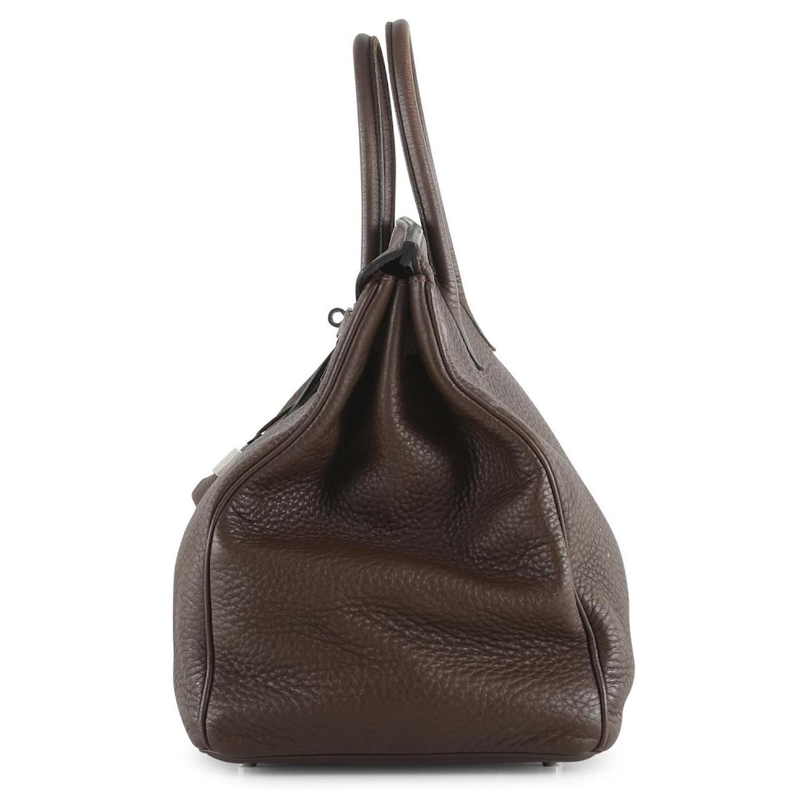 Hermes 35cm Chocolate Togo Leather Palladium Hardware Birkin Bag