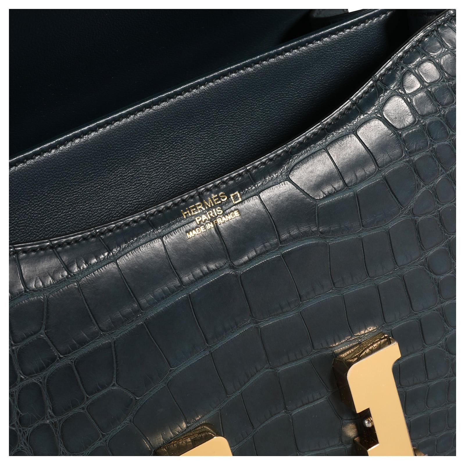 Hermès Hermes Nib Vert Rousseau Matte Alligator Constance 24 Ghw ...