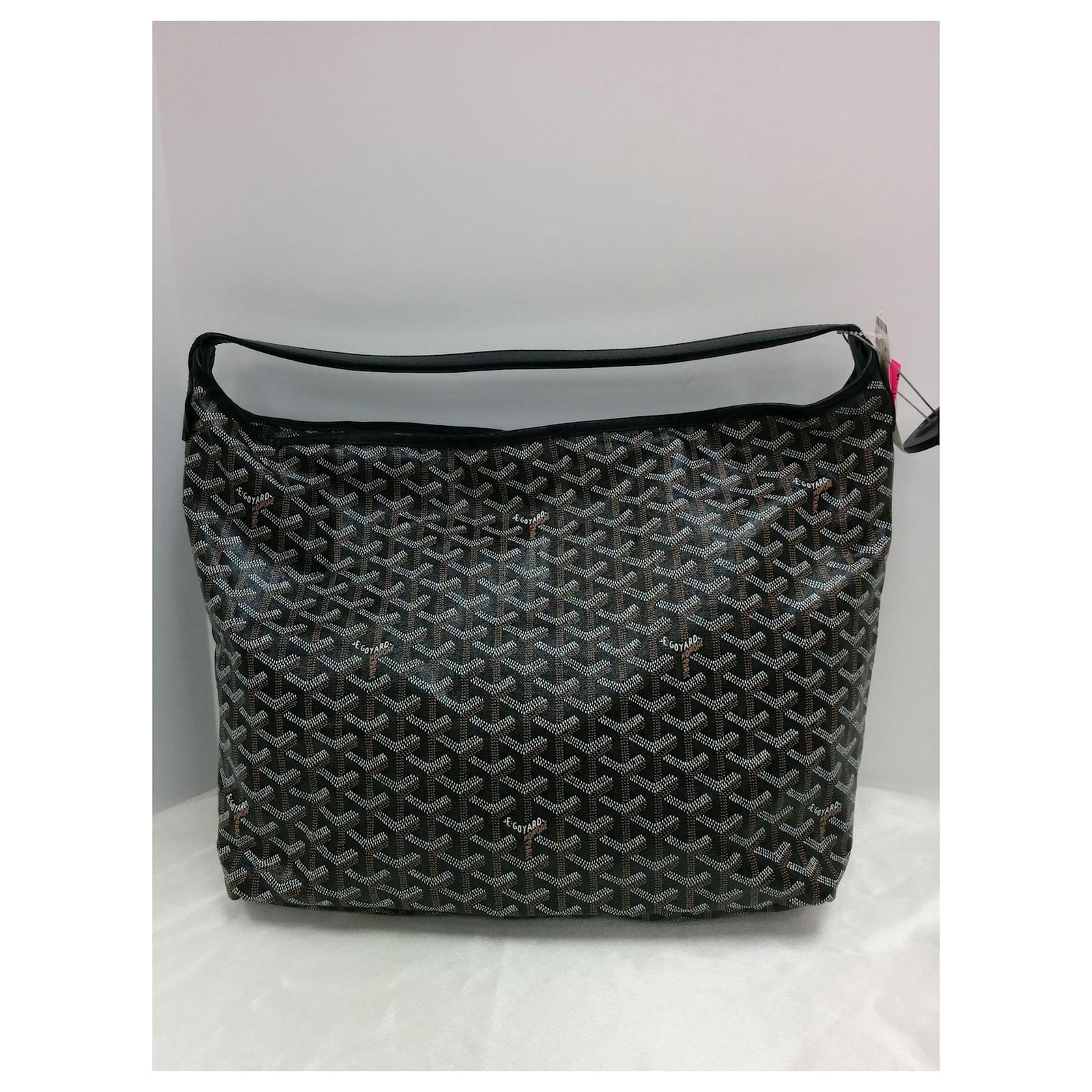 Goyard Monogram Fidji Hobo Bag #57421 Black Leather ref.607817