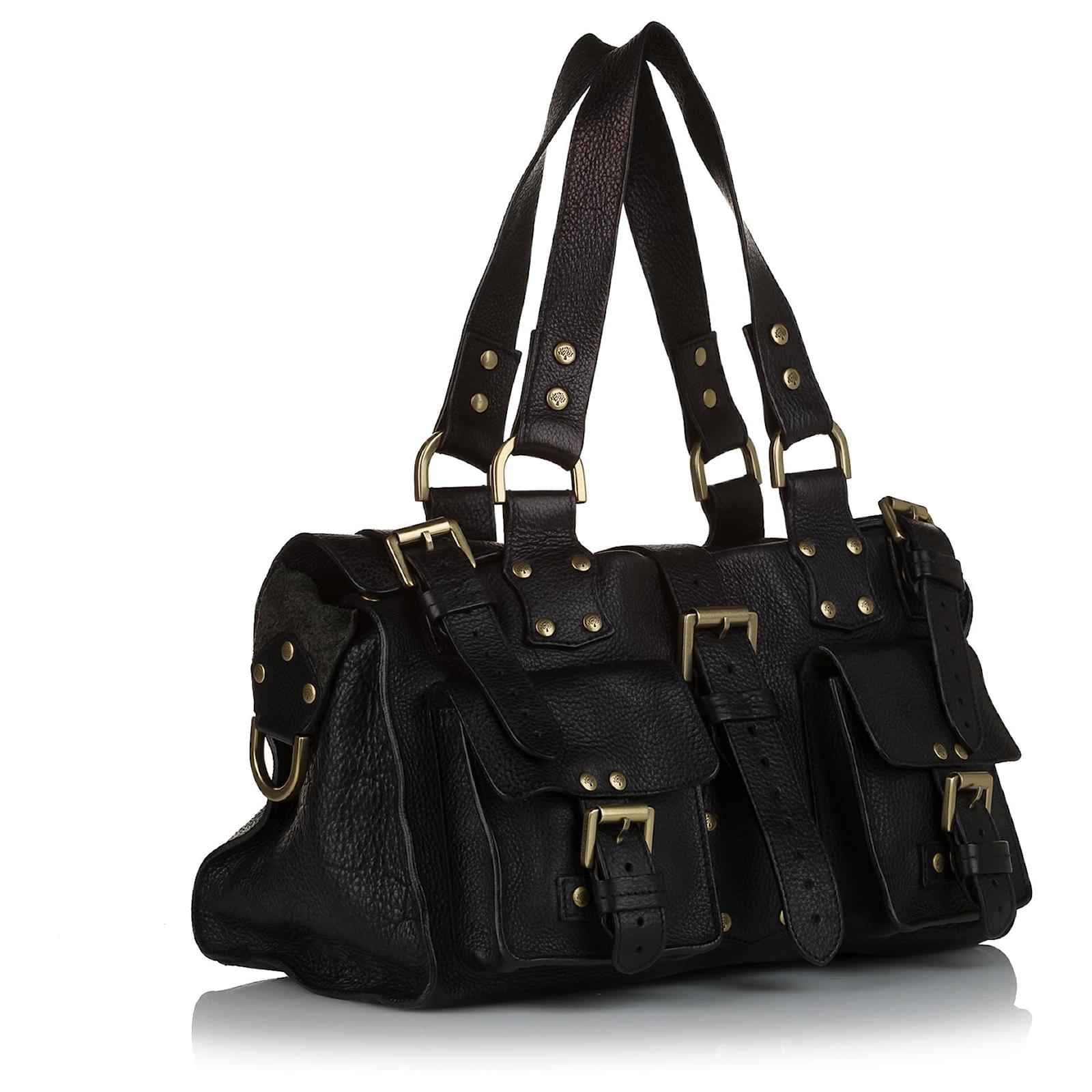 Mulberry Black Roxanne Leather Shoulder Bag Pony-style calfskin ref ...