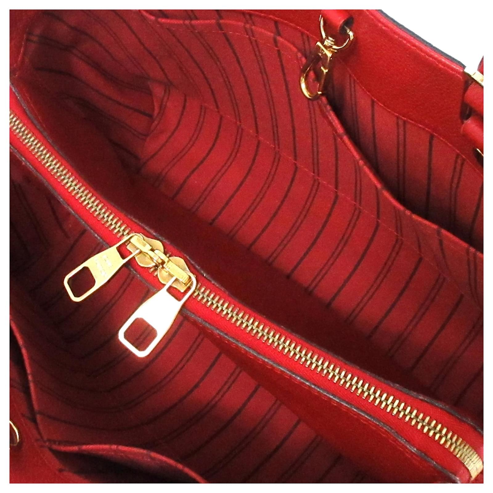 Louis Vuitton Montaigne Handbag Monogram Empreinte Leather MM Red 2451171