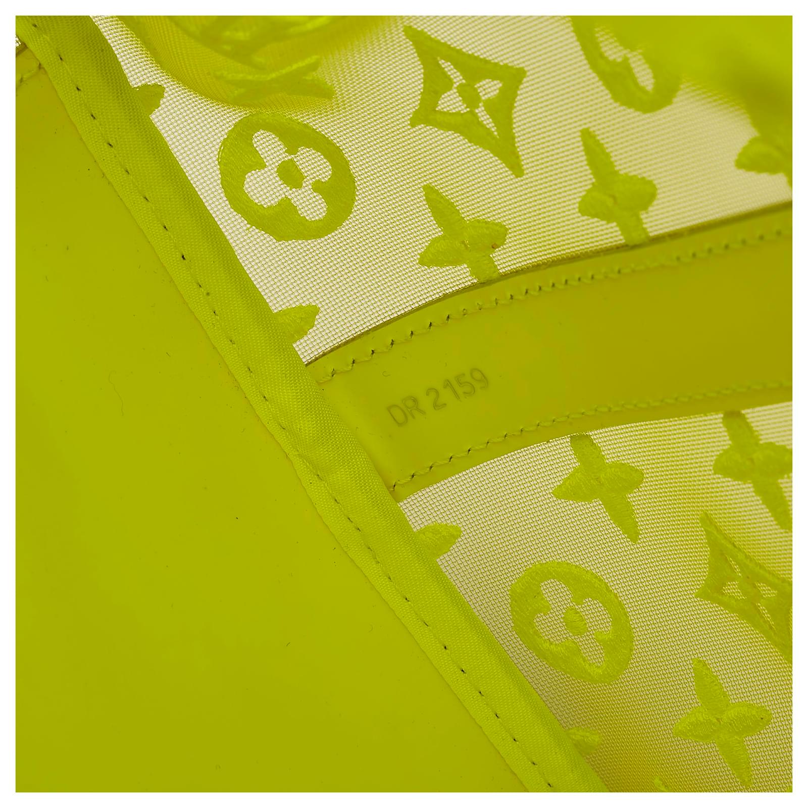 Louis Vuitton Yellow Monogram Mesh Keepall Bandouliere 50 Green Light green  Leather Pony-style calfskin Cloth ref.608169 - Joli Closet