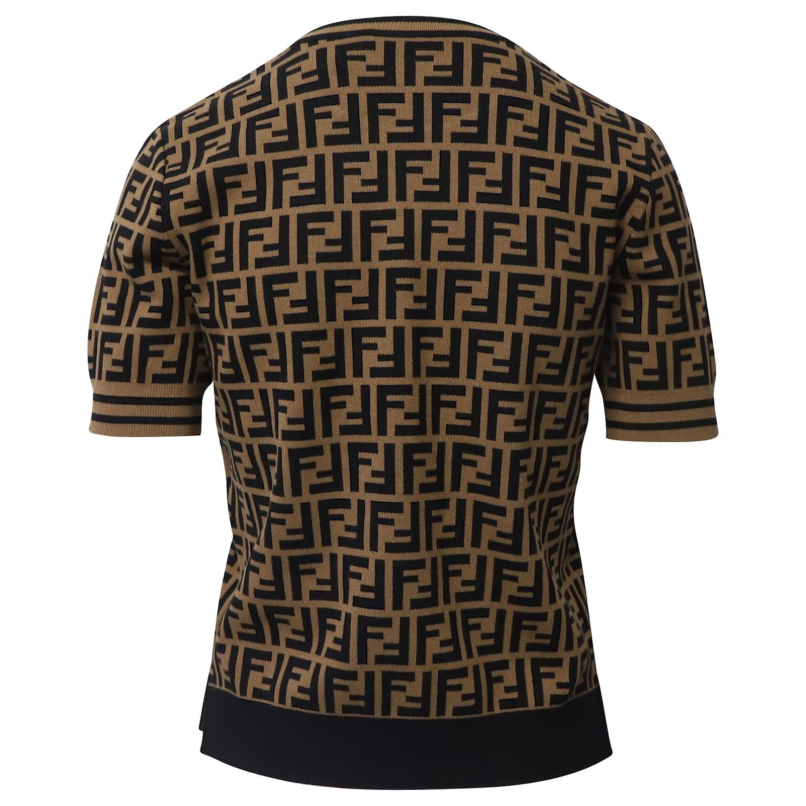 Fendi Zucca Monogram Print Knit Top Viscose Cellulose fibre ref.608220 Joli Closet