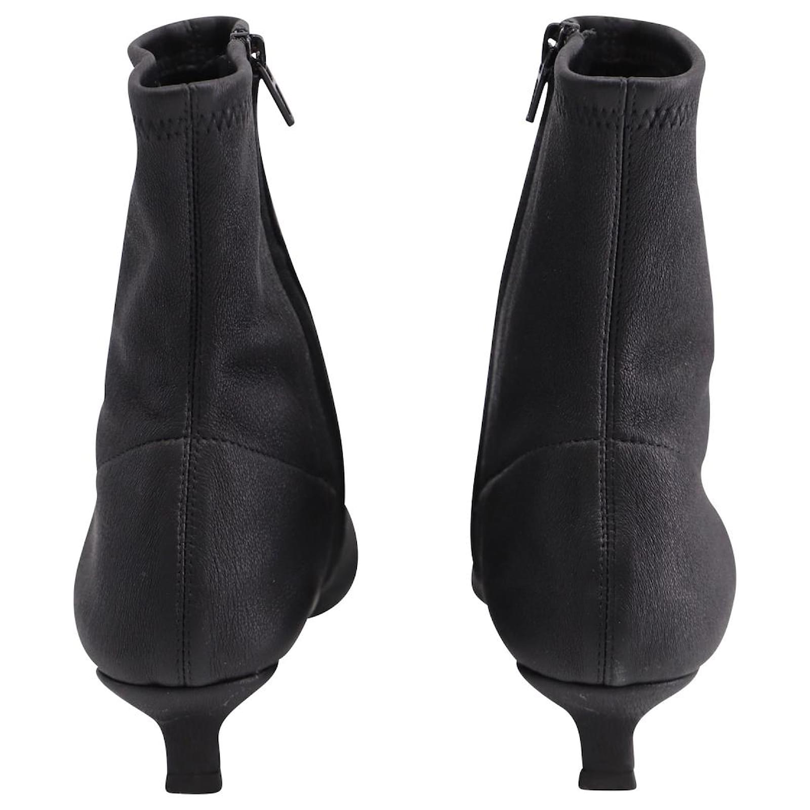 Autre Marque By Far Karl Two Tone Ankle Boots in Black Leather ref