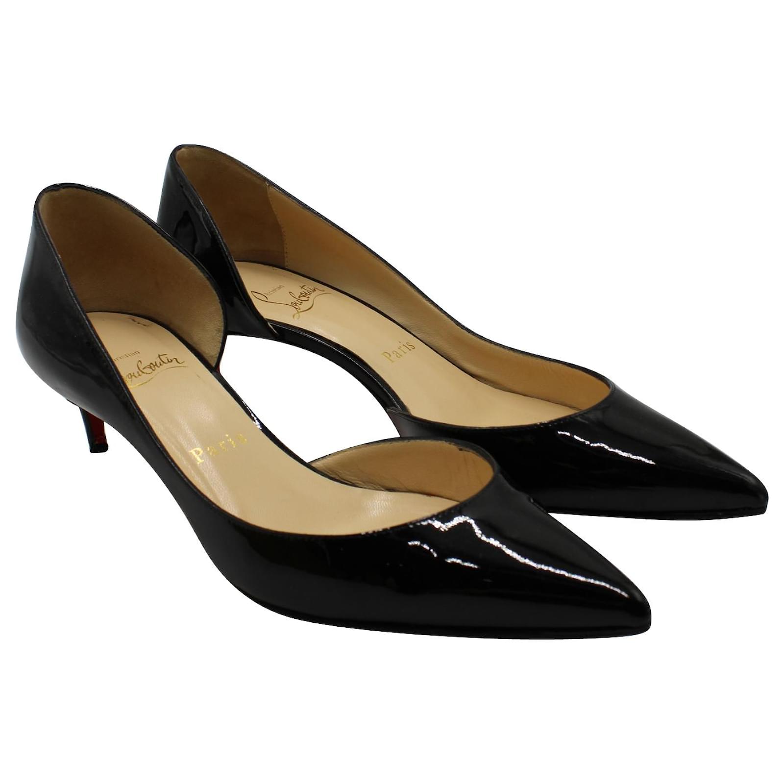 Christian Louboutin Iriza Open Side Pumps in Black Patent Leather ref.609884 Joli Closet