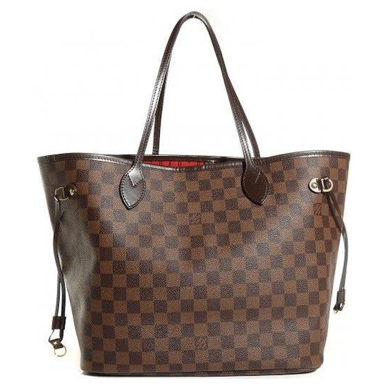 Louis Vuitton Neverfull Mm Damier Ebene Tote Bag Brown Leather ref.609936 -  Joli Closet