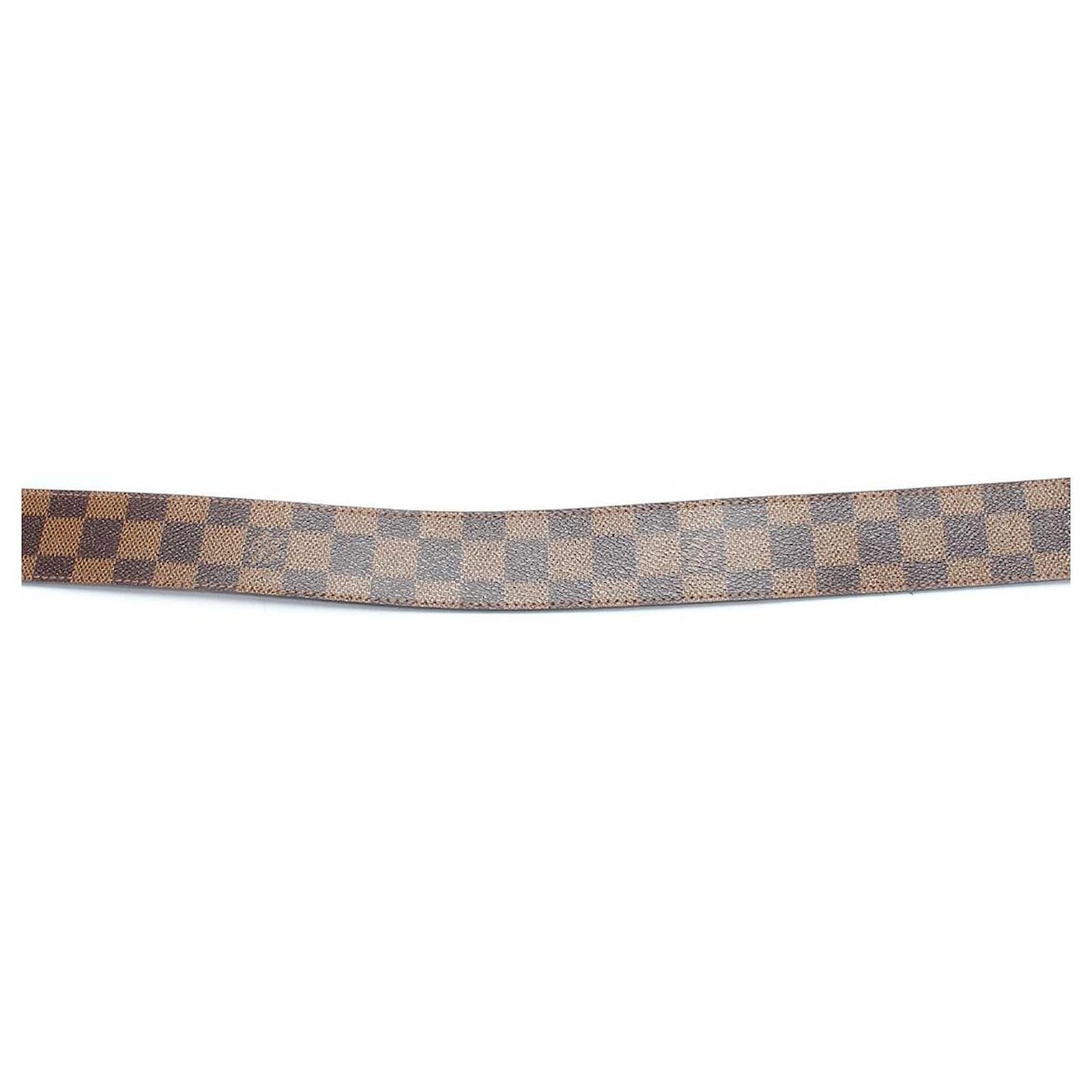 Louis Vuitton Initiales Damier Ebene Pattern Belt Brown Cloth ref.611459 -  Joli Closet